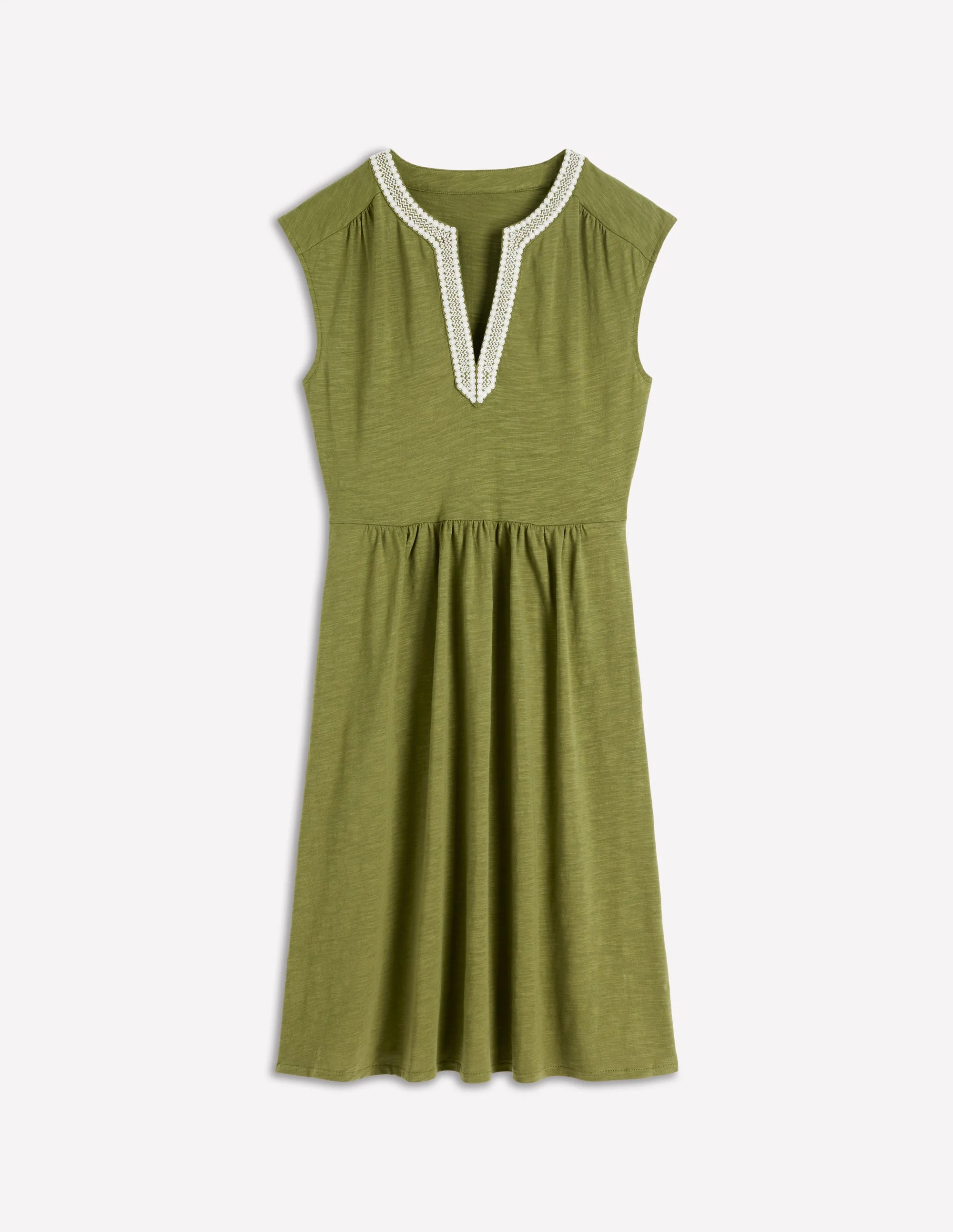 May Jersey Short Dress-Olive - Image 5