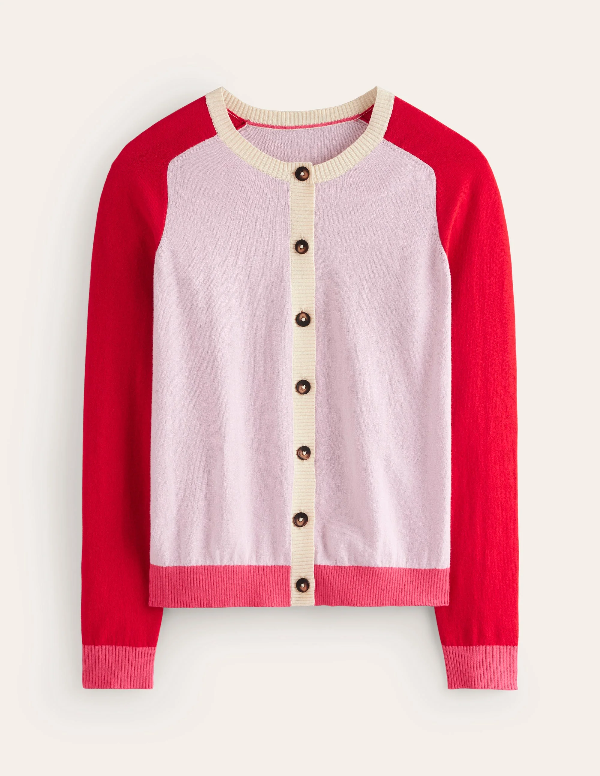 Meg Raglan Sleeve Cardigan-Soft Lavender, Colourblock - Image 5