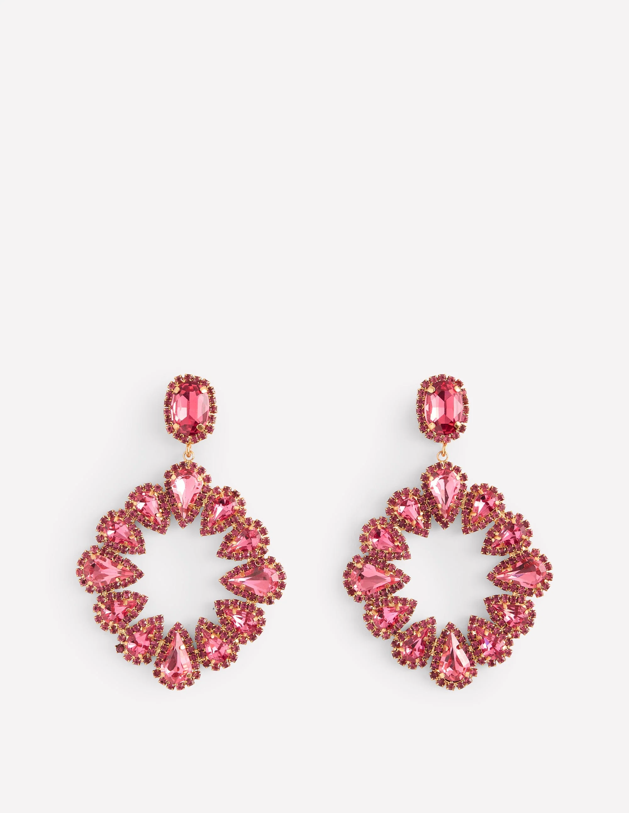Mega Teardrop Cluster Earrings-Red - Image 2
