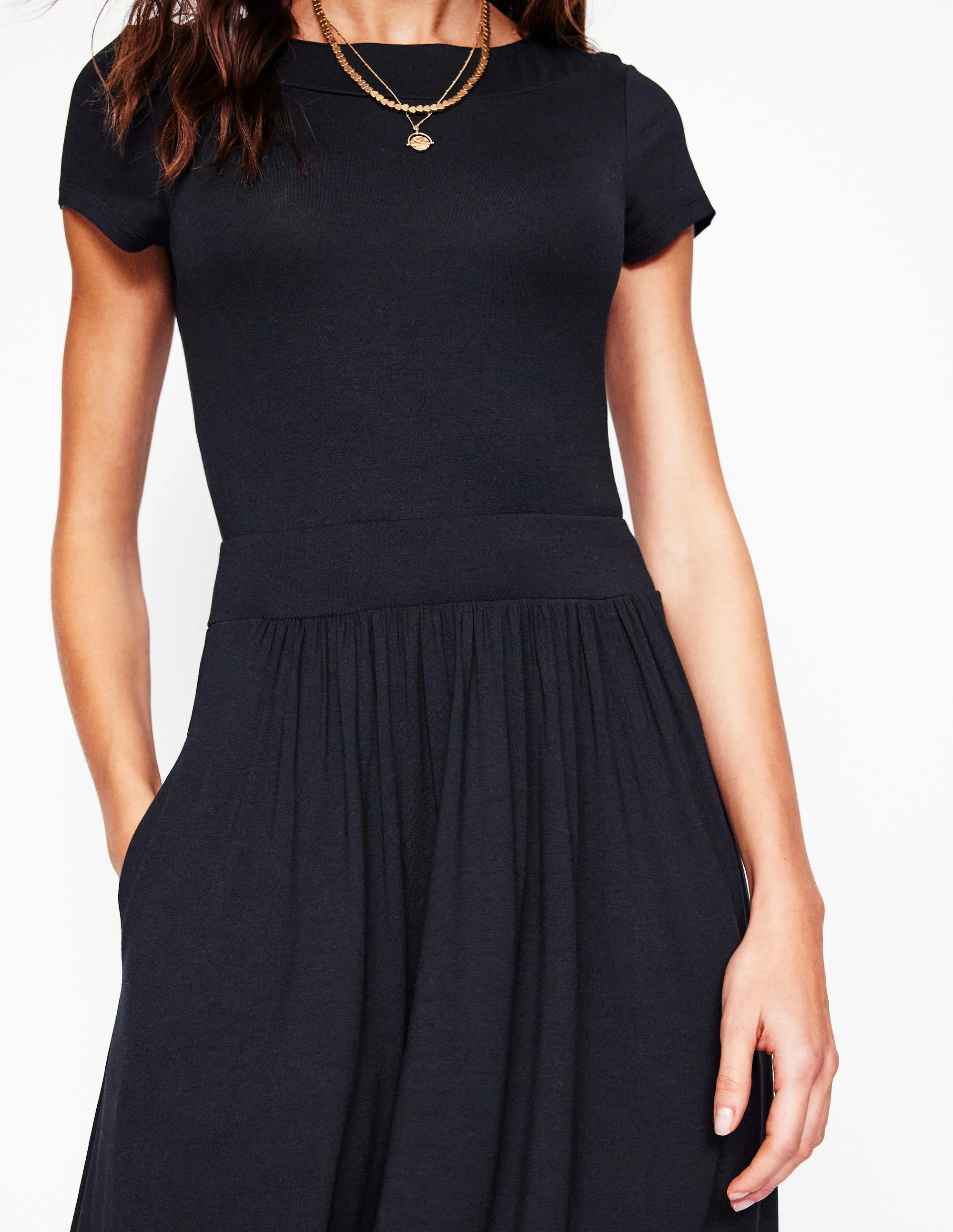 Melanie Jersey Midi Dress-Black - Image 2