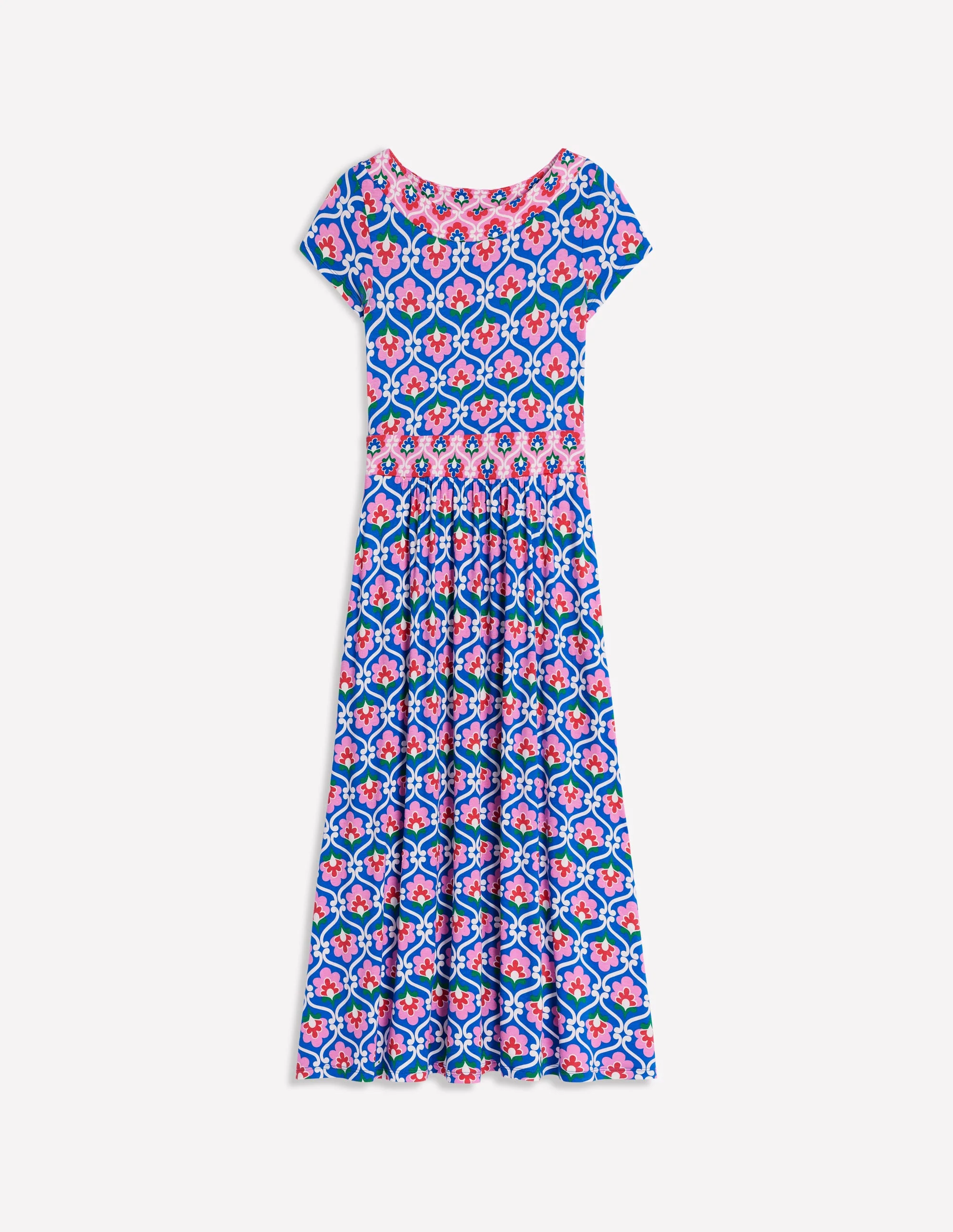 Melanie Jersey Midi Dress-Gallery Blue, Ivy Trellis - Image 6