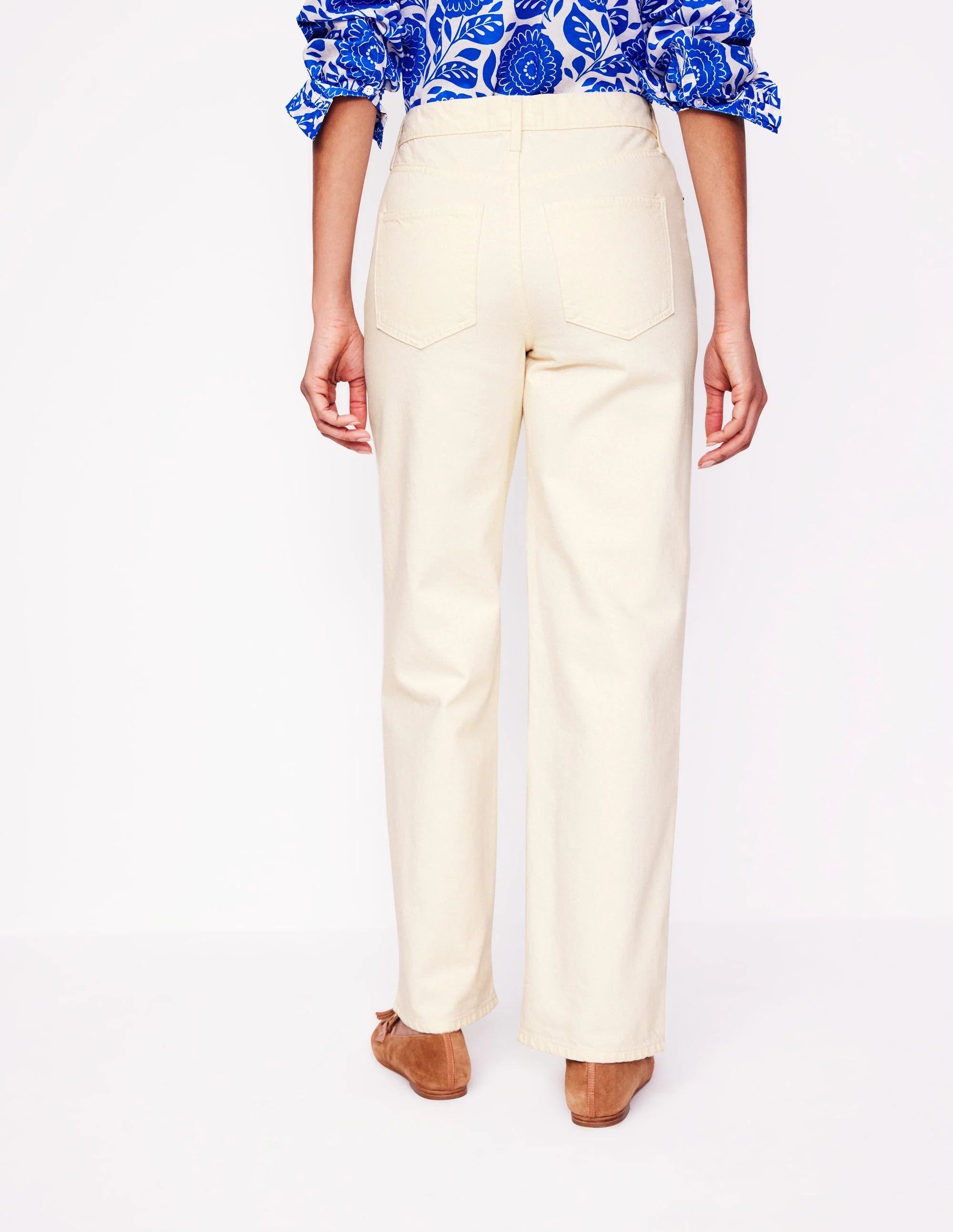 Mid Rise Relaxed Jeans-Ecru - Image 5