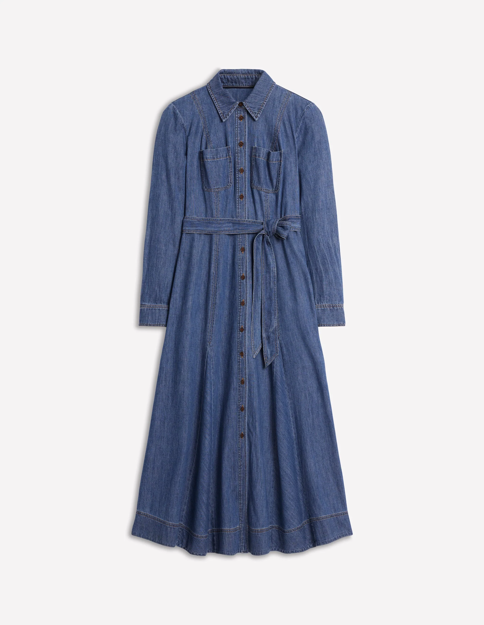 Mila Denim Midi Shirt Dress-Mid Vintage - Image 2