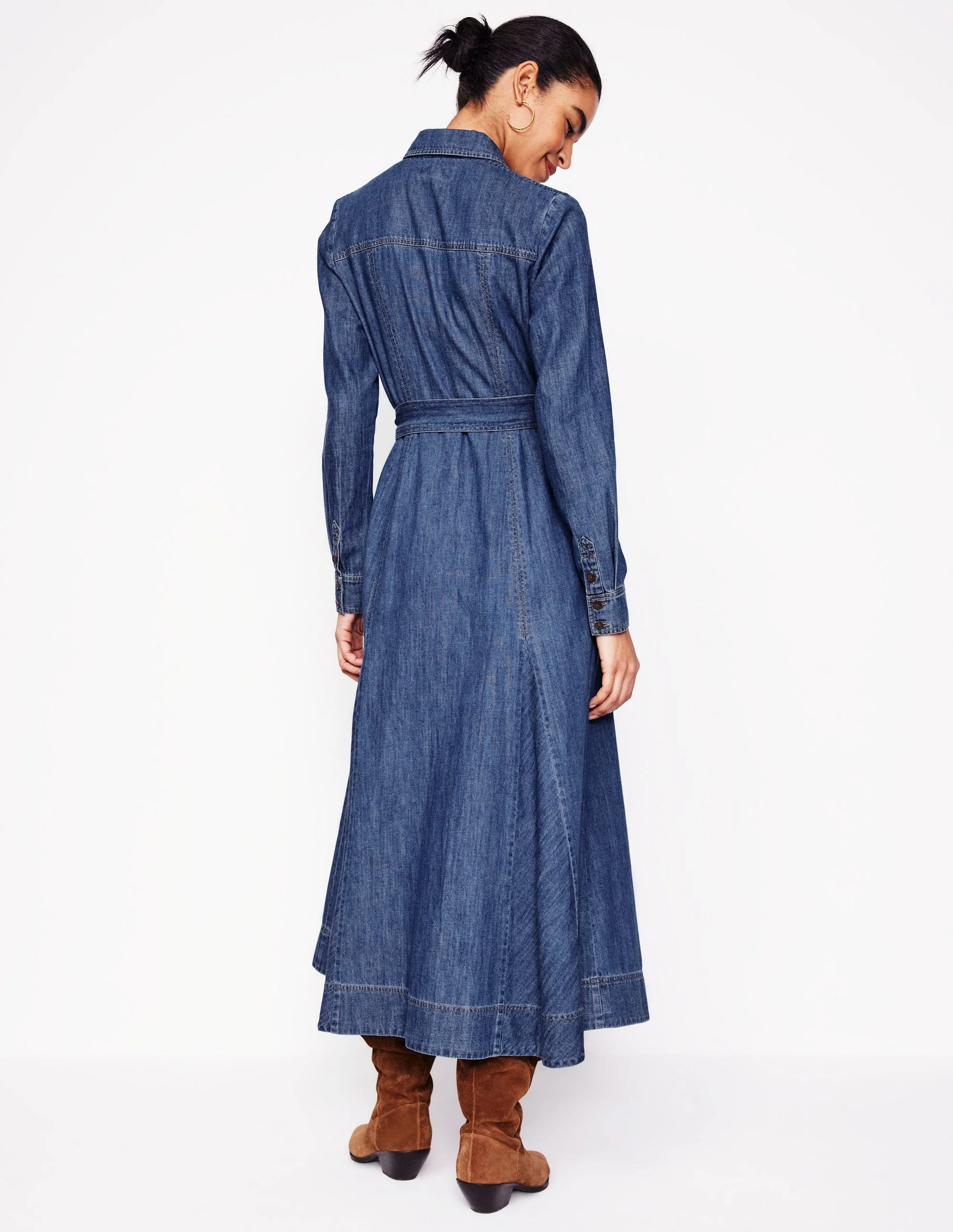 Mila Denim Midi Shirt Dress-Mid Vintage - Image 5