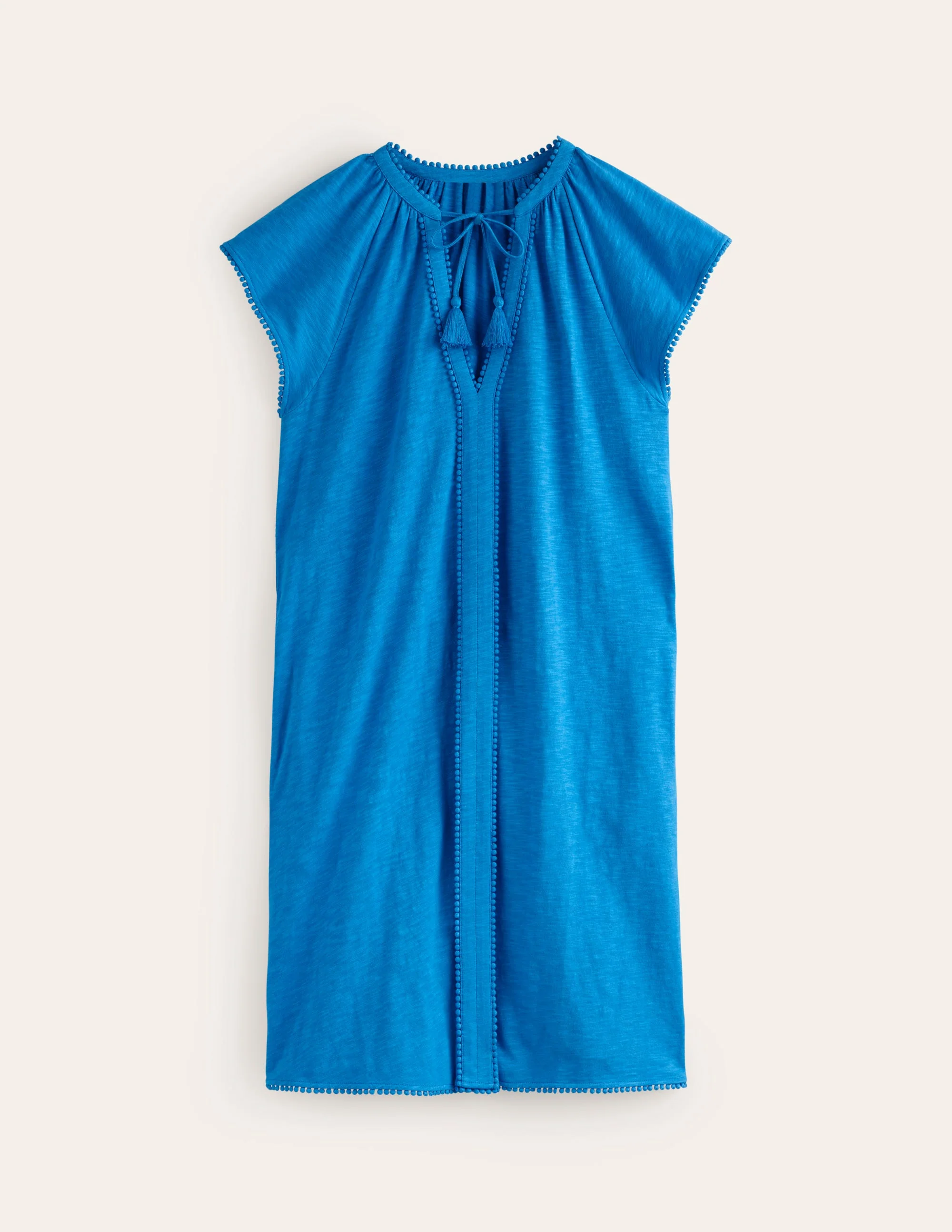 Millie Pom Cotton Dress-Brilliant Blue - Image 6
