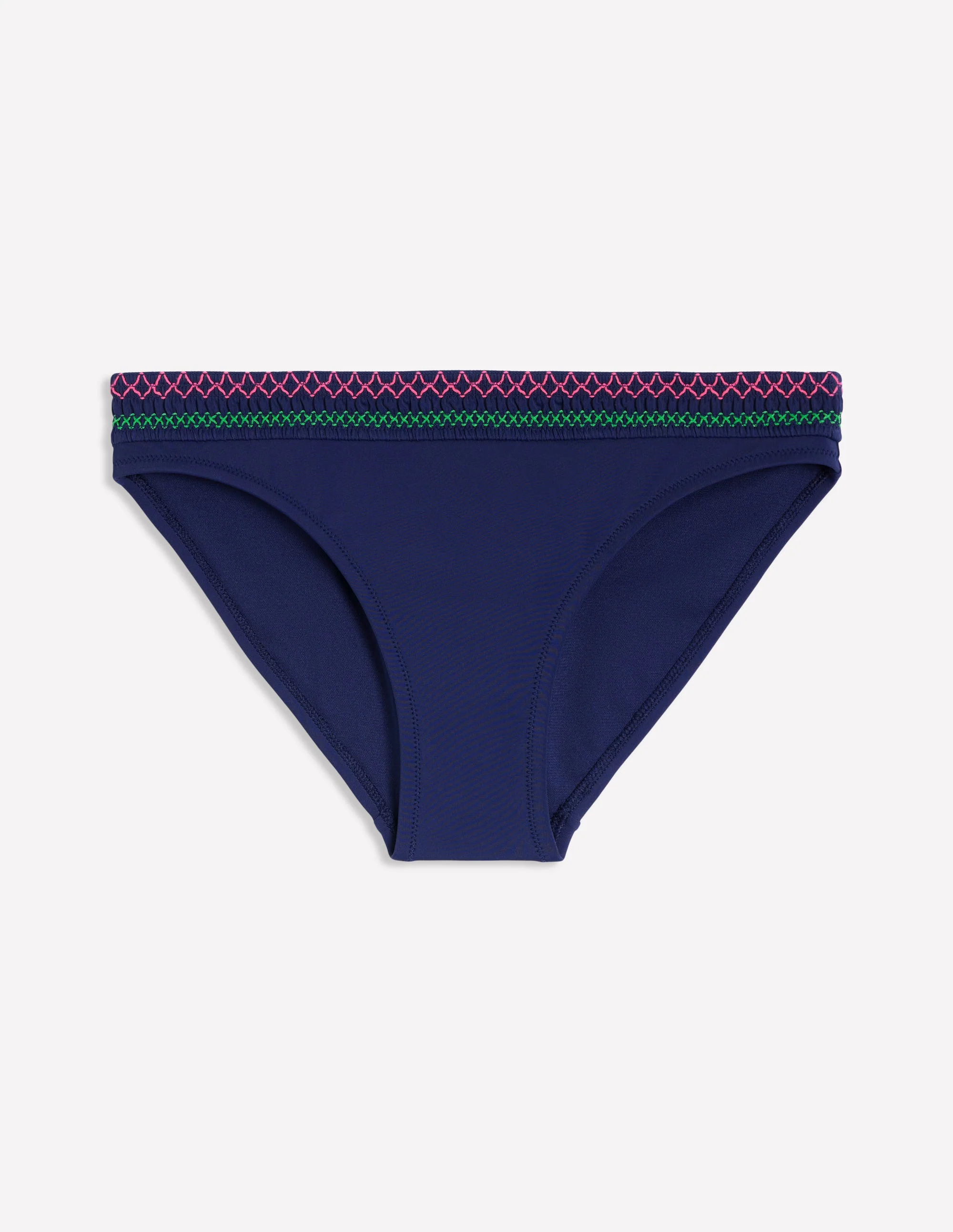 Milos Smocked Bikini Bottoms-Navy - Image 5