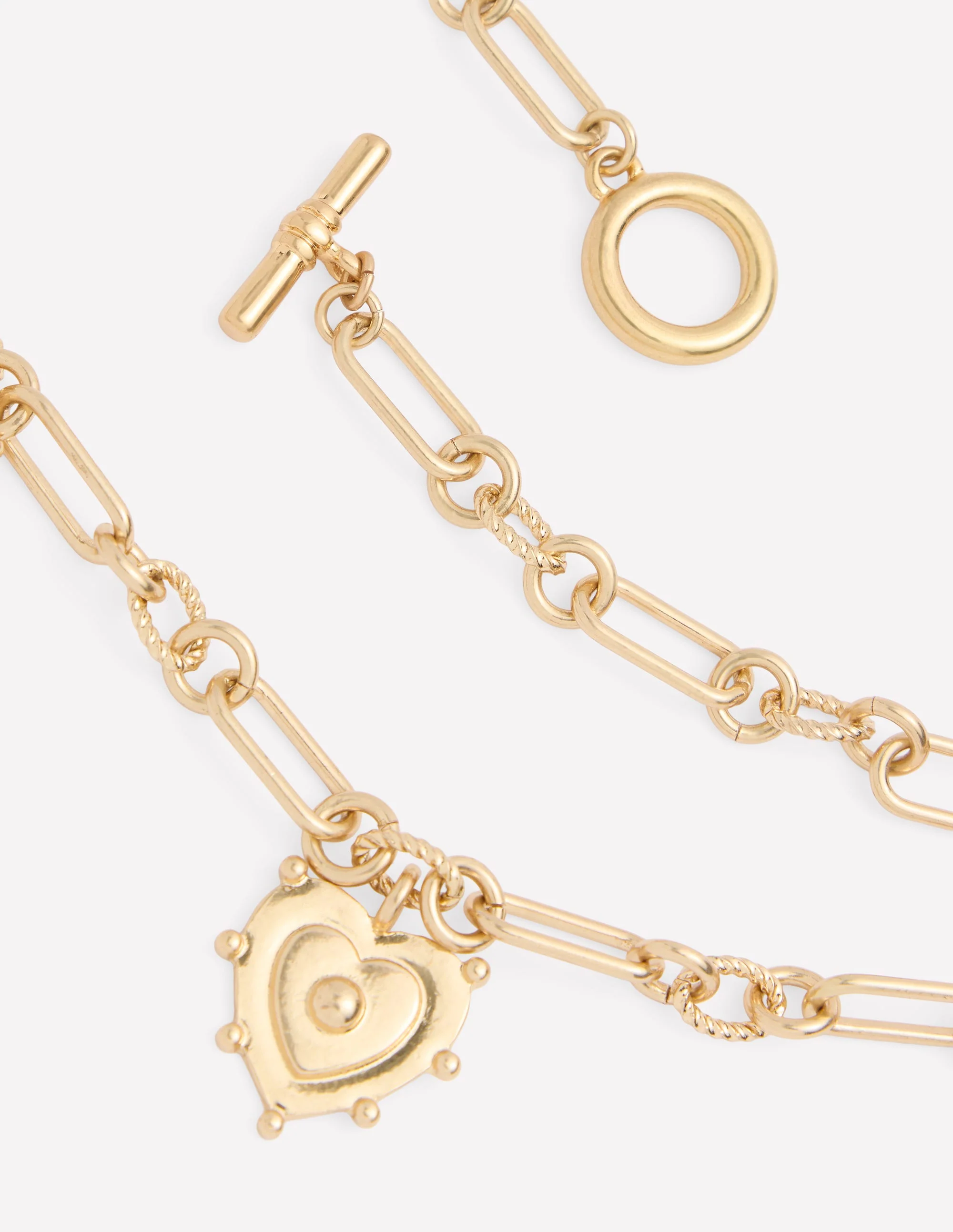 Multi-Heart Charm Necklace-Gold Colour - Image 3