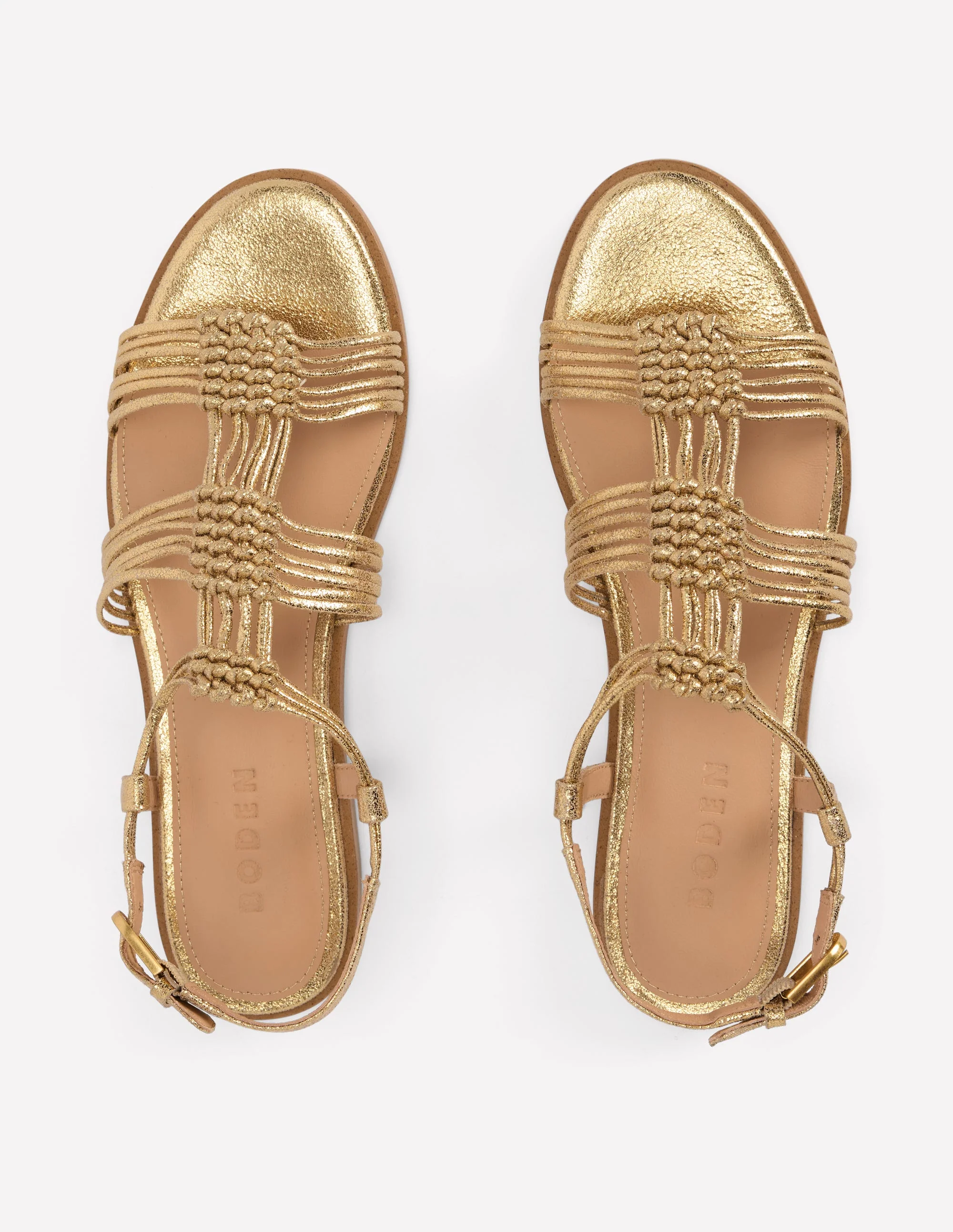 Multi Strap Knot Sandal-Gold - Image 5