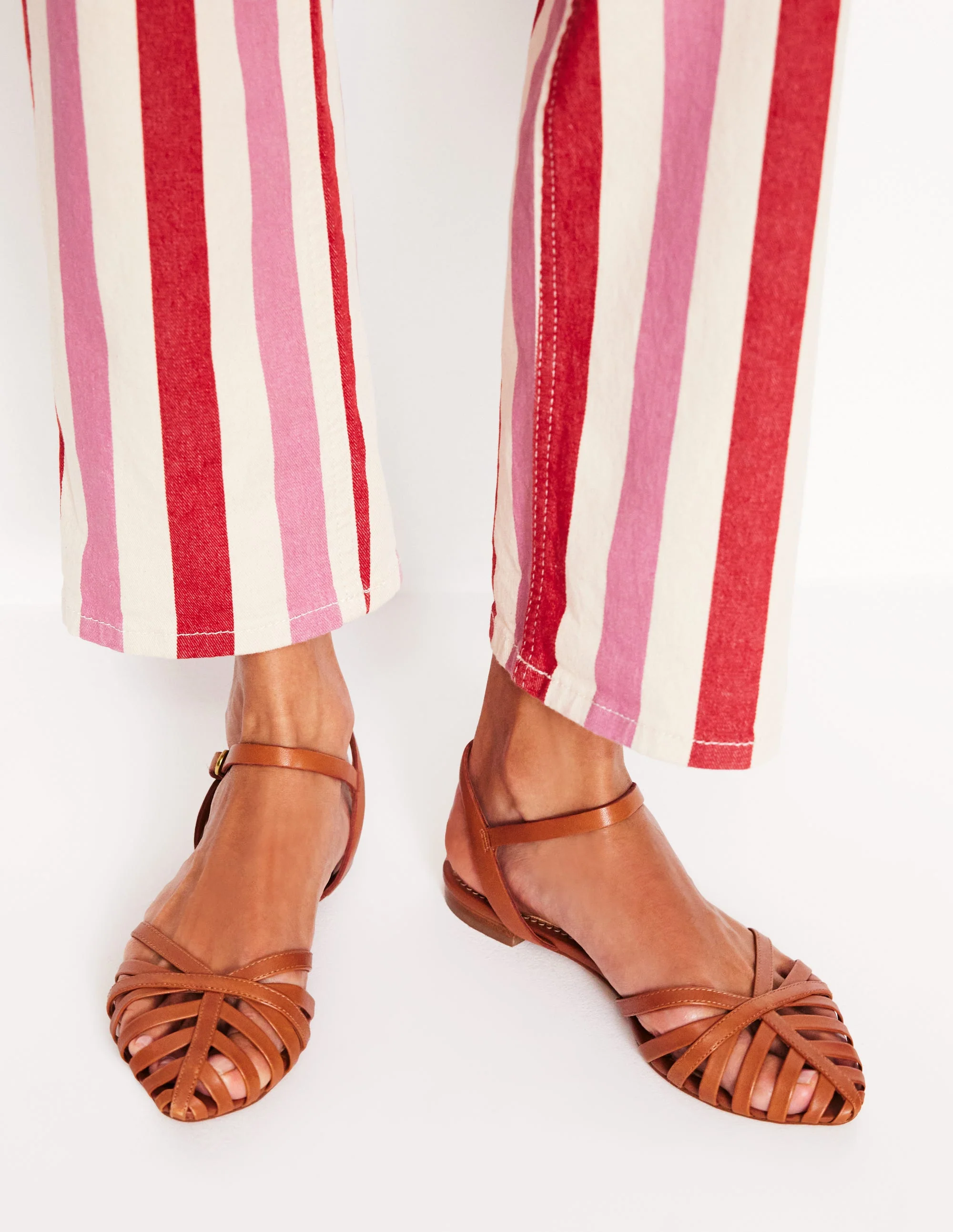 Multi Strap Pointed Sandals-Tan - Image 2