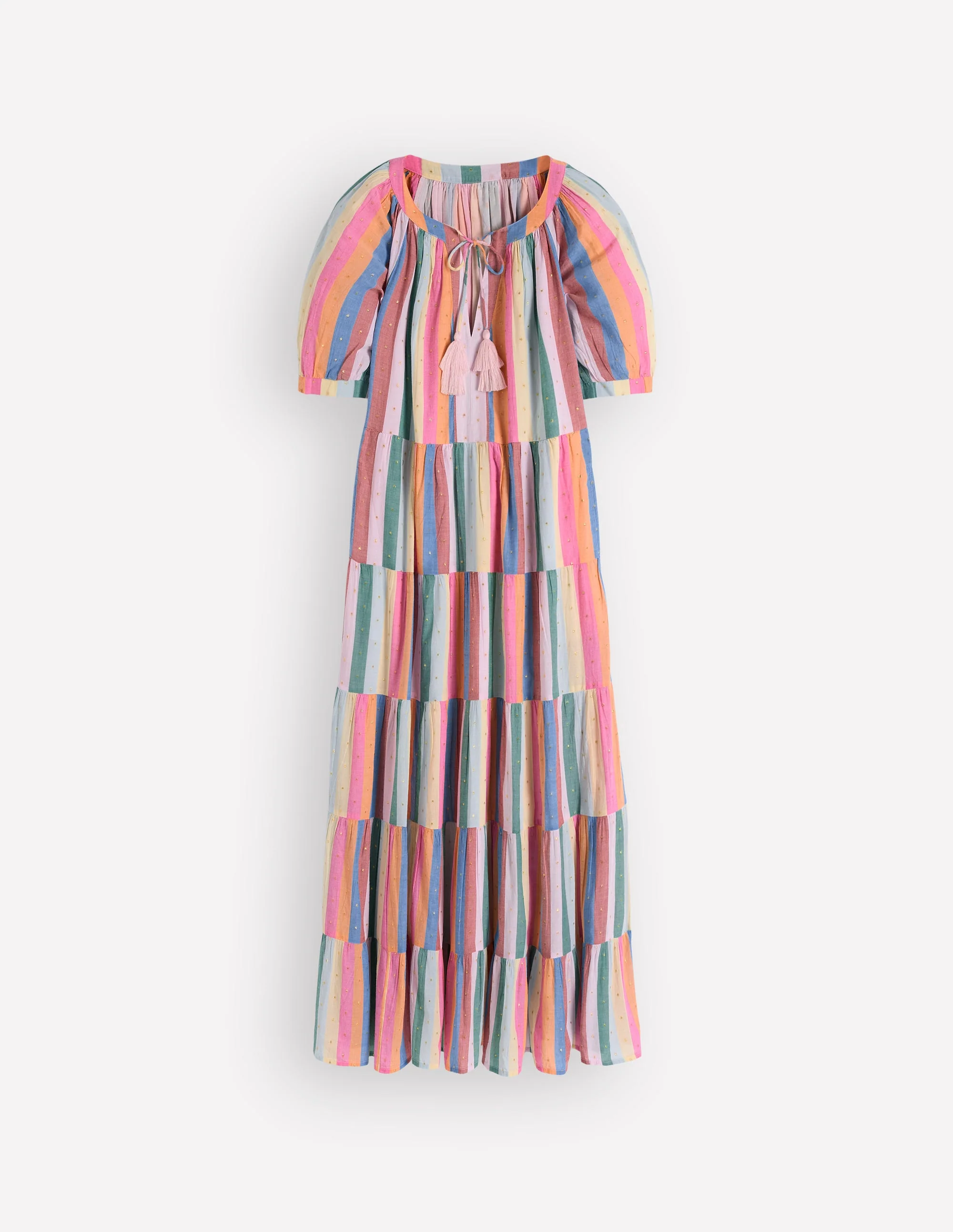 Multi Tiered Maxi Dress-Multi Clipped Stripe - Image 8