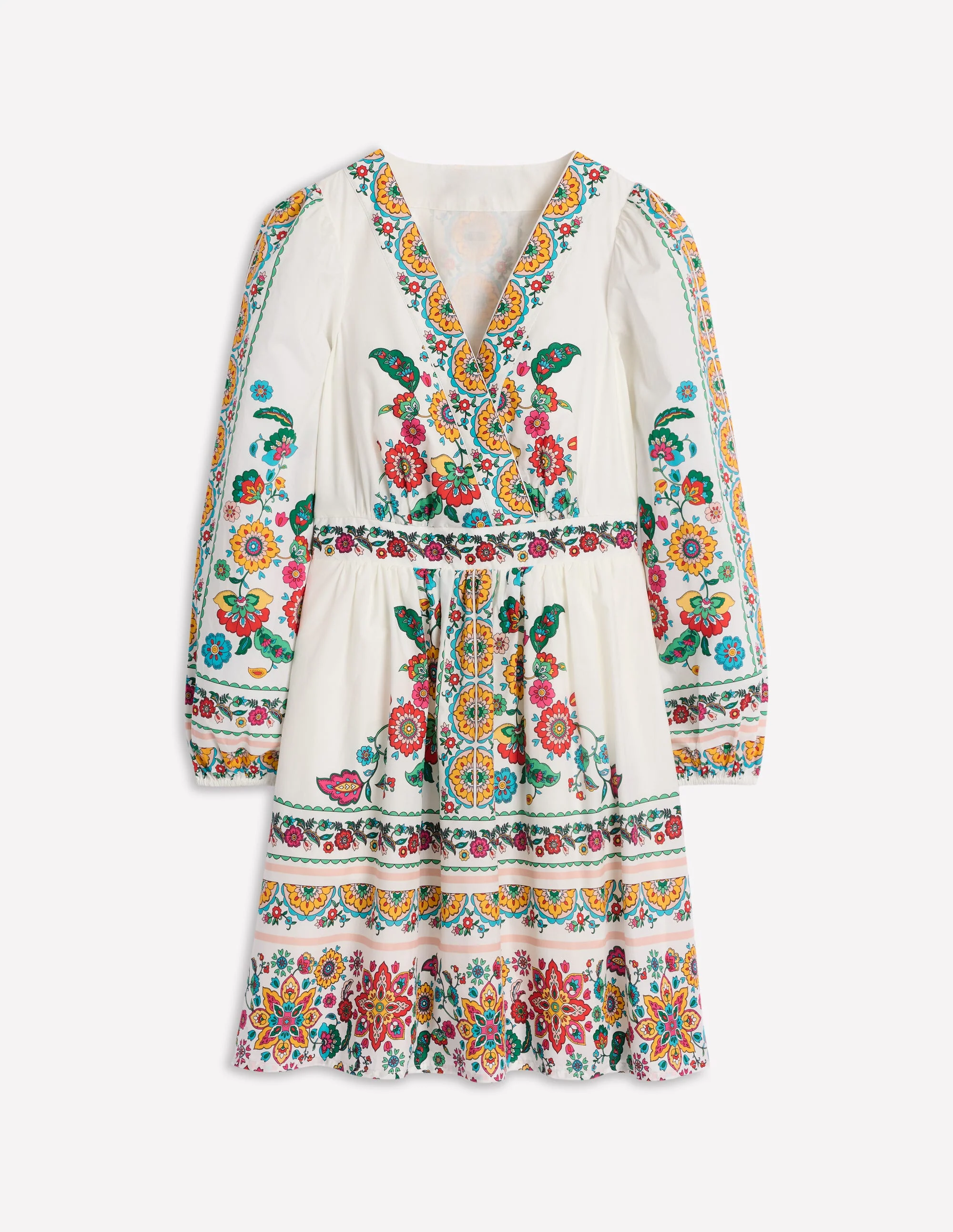 Mya Cotton Short Dress-Ivory, Botanical Sprig - Image 6
