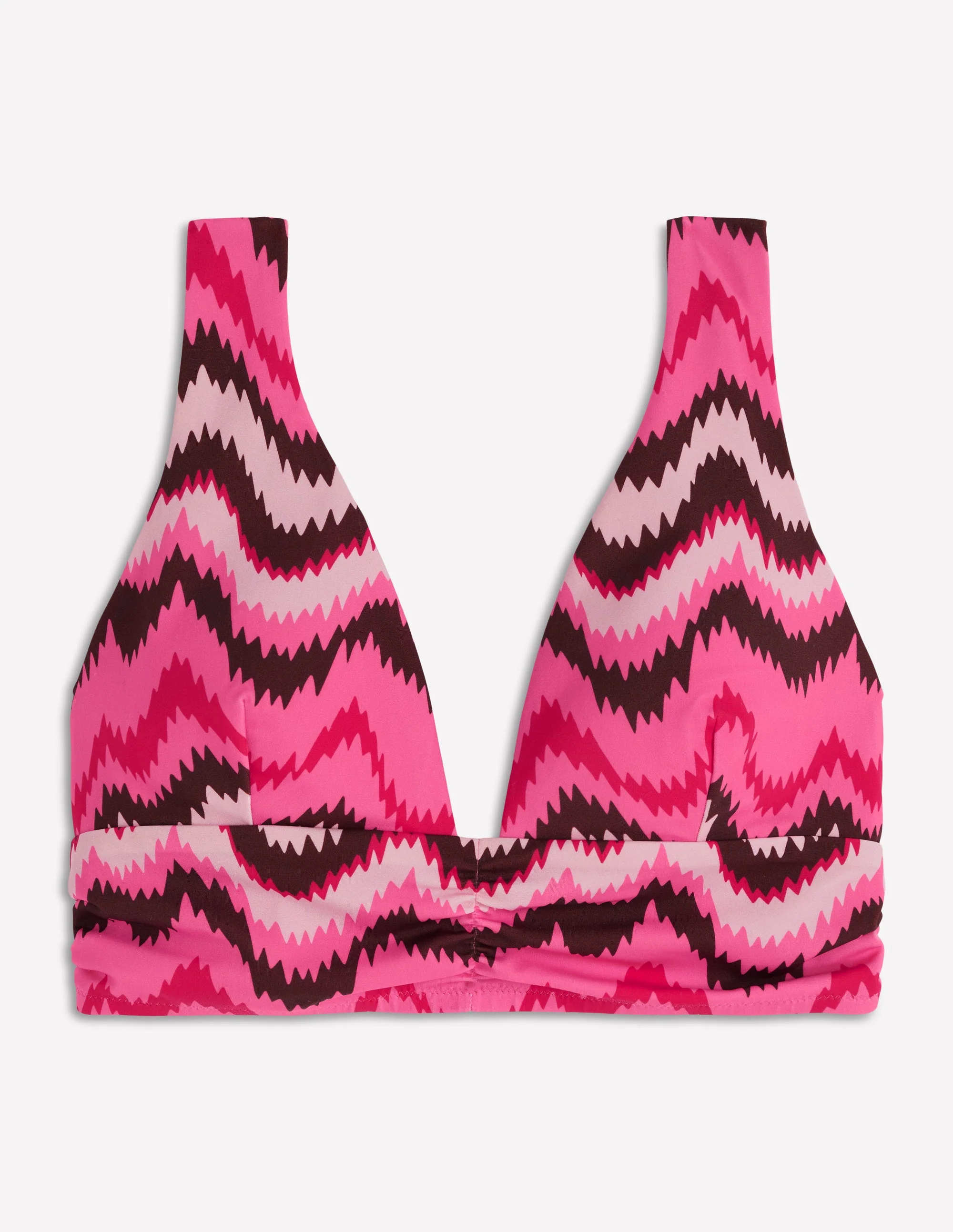 Mykonos Deep V Bikini Top-Pink, Zig zag wave - Image 7
