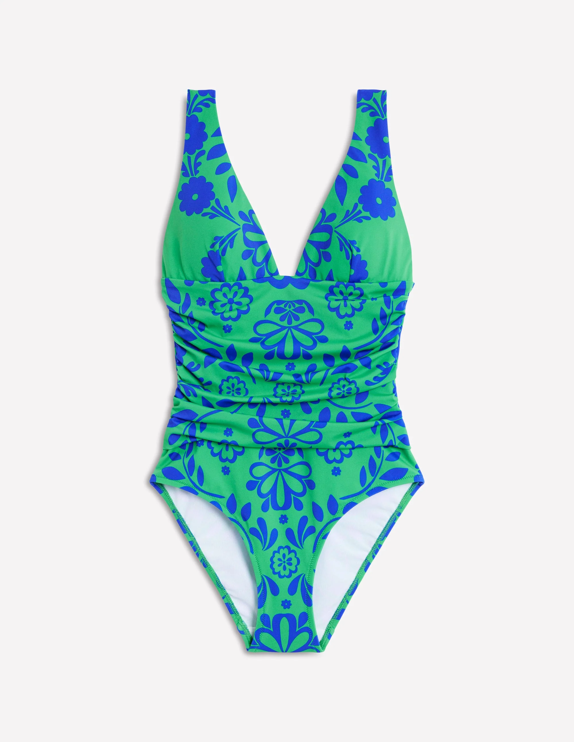 Mykonos Deep V Swimsuit-Green, Structured Meadow - Image 6
