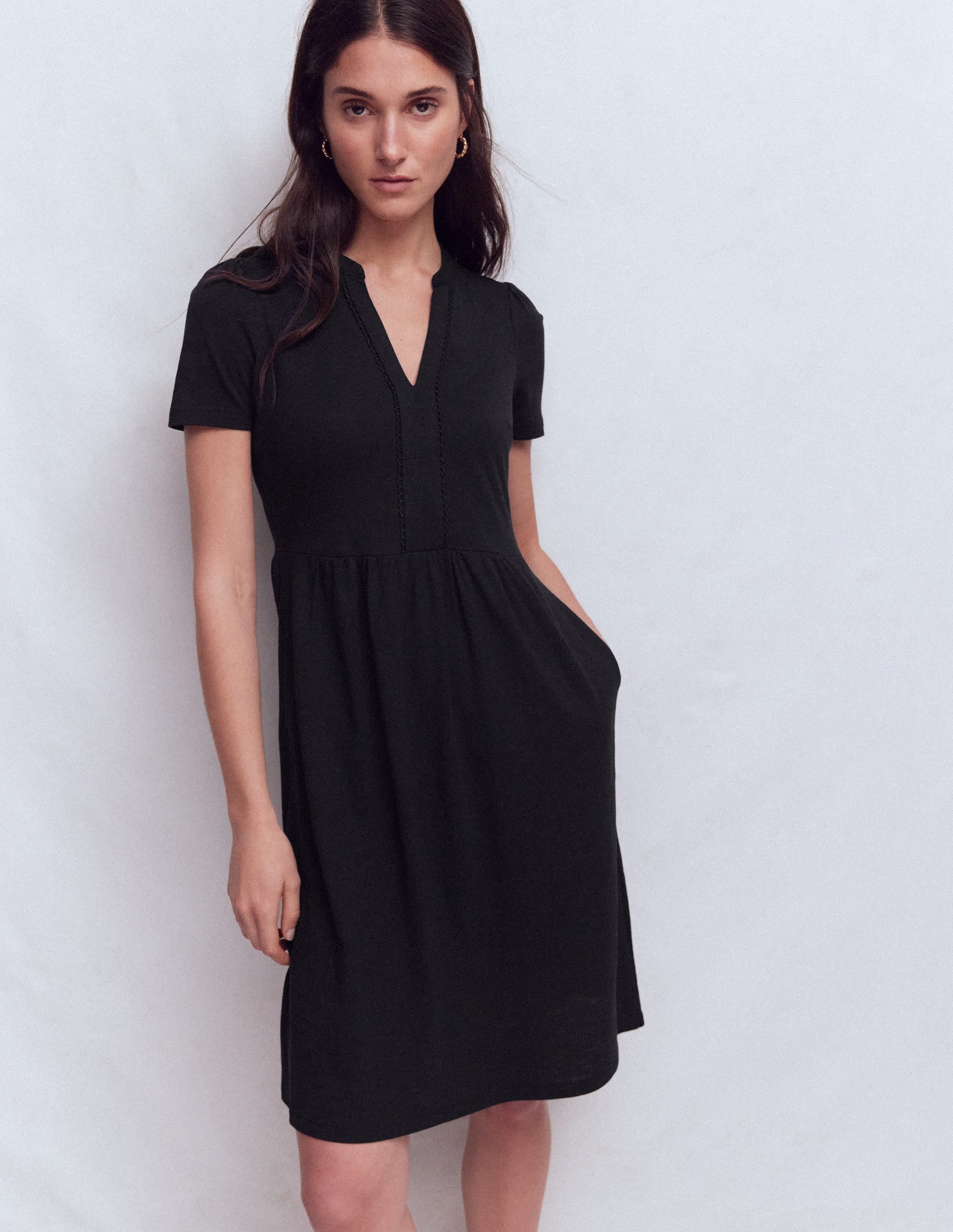 Naomi Short Jersey Dress-Black - Image 4