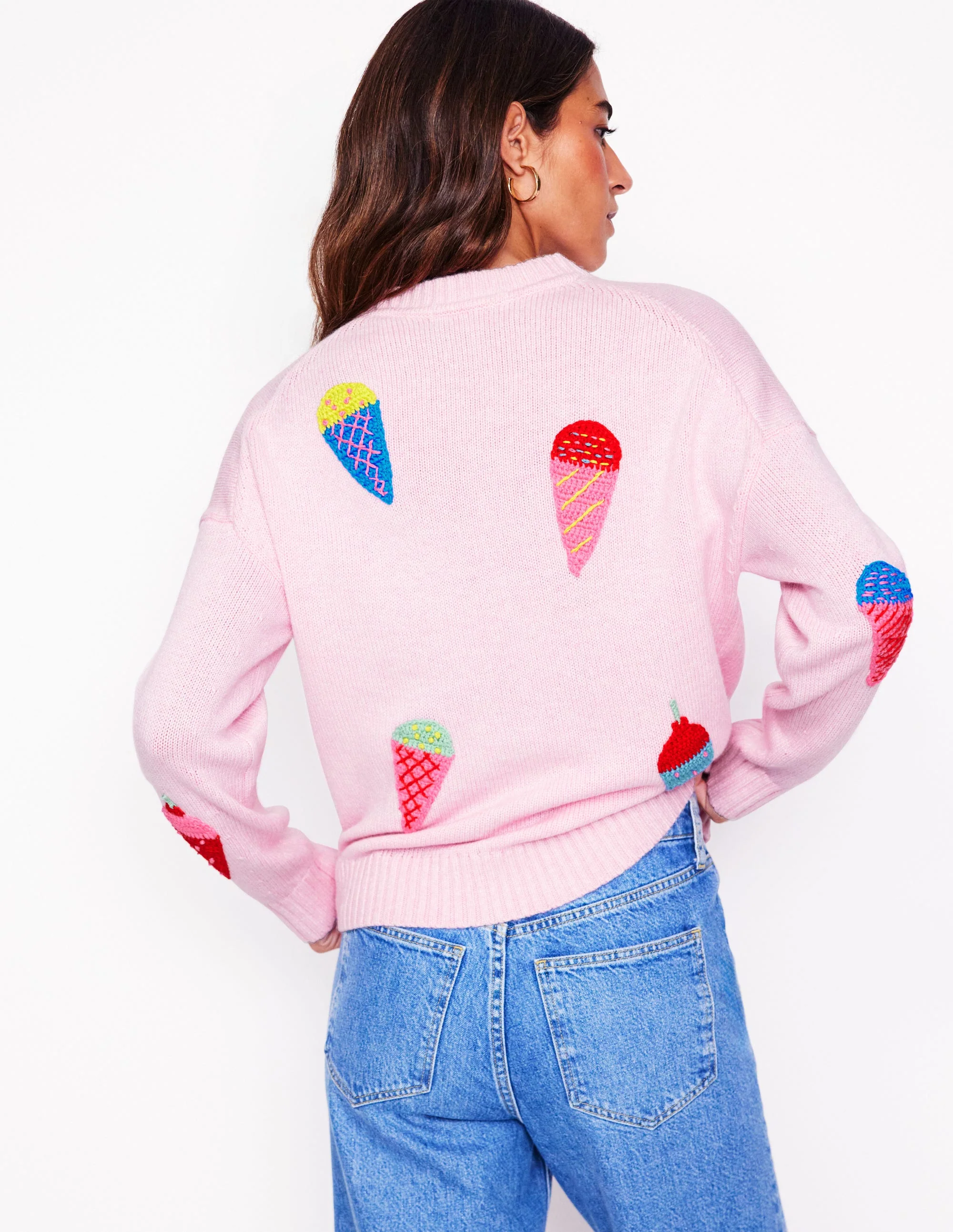 Natalie Embroidered Sweater-Soft Pink - Image 4