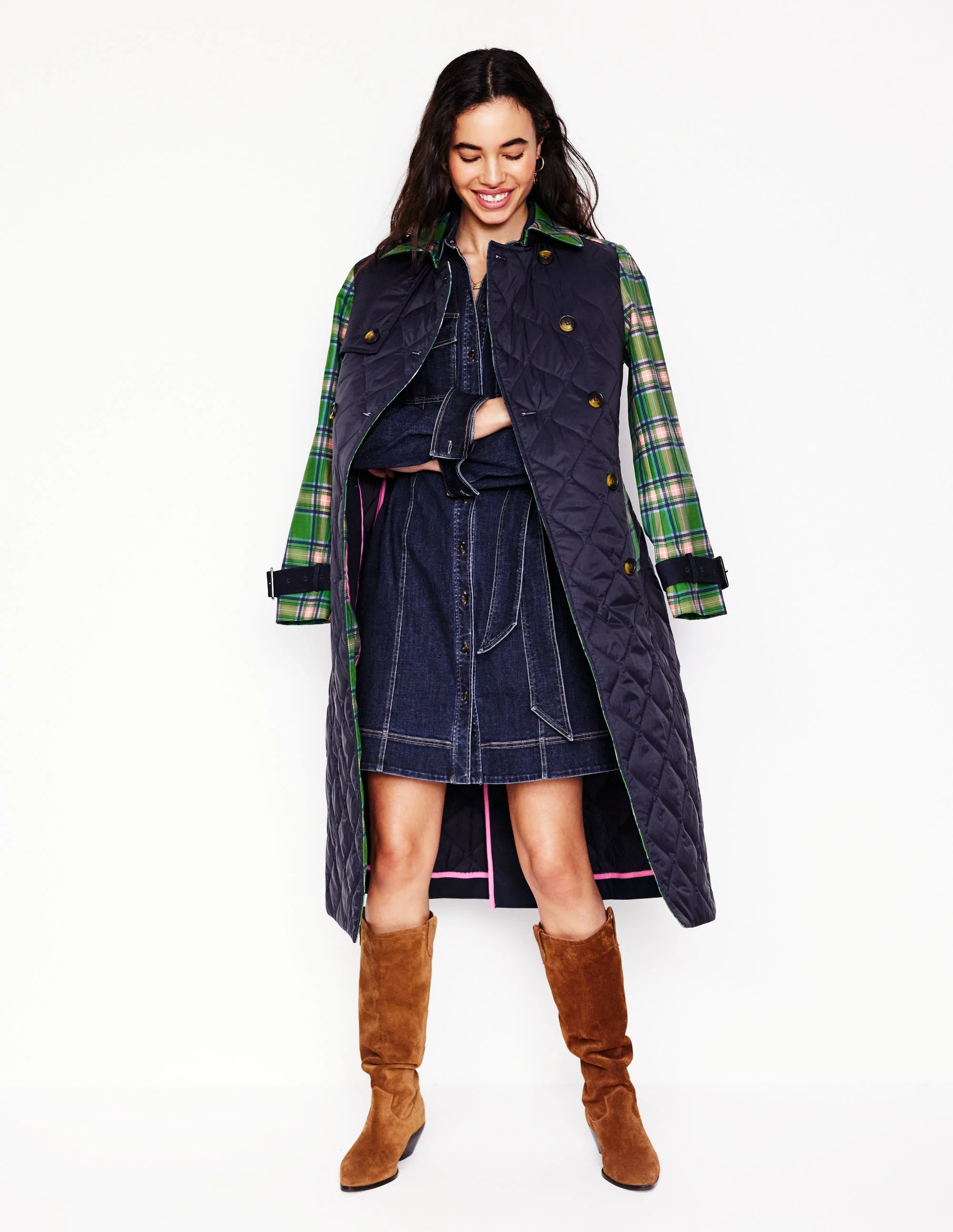 Nell Denim Mini Shirt Dress-Dark Indigo - Image 5