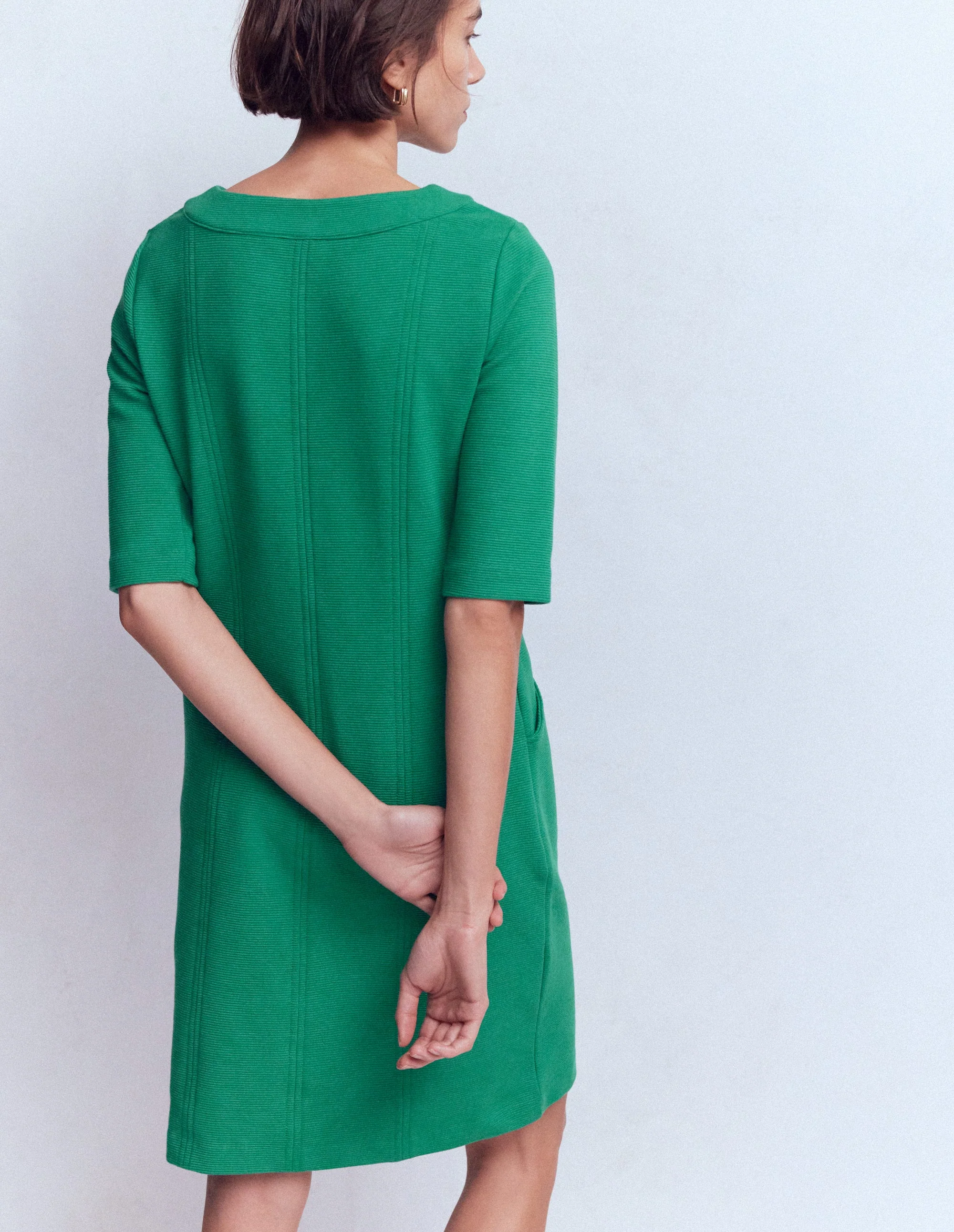 Nessa Ottoman Shift Dress-Jewel Green - Image 3