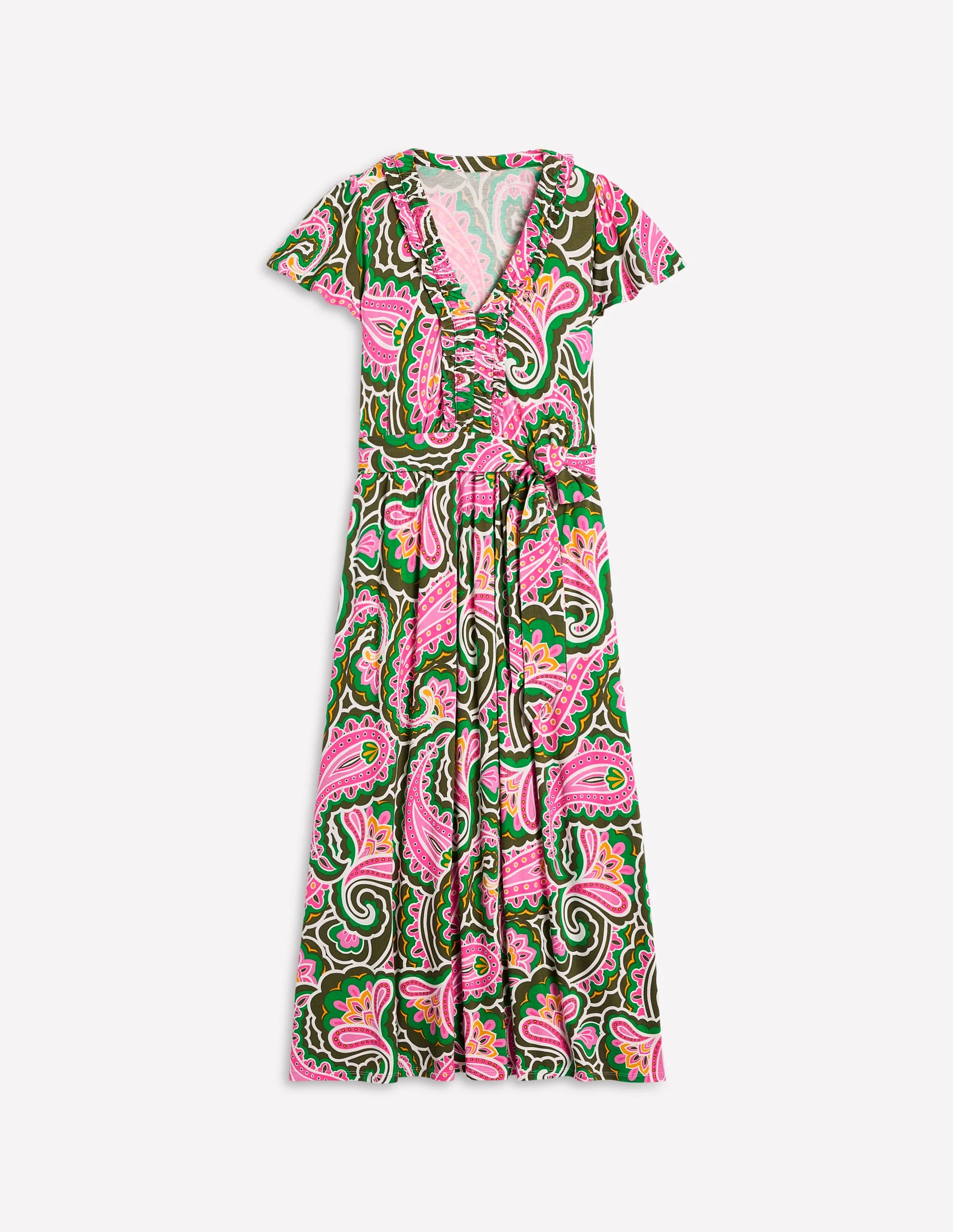 Nicola Jersey Tea Dress-Multi, Scallop Paisley - Image 6