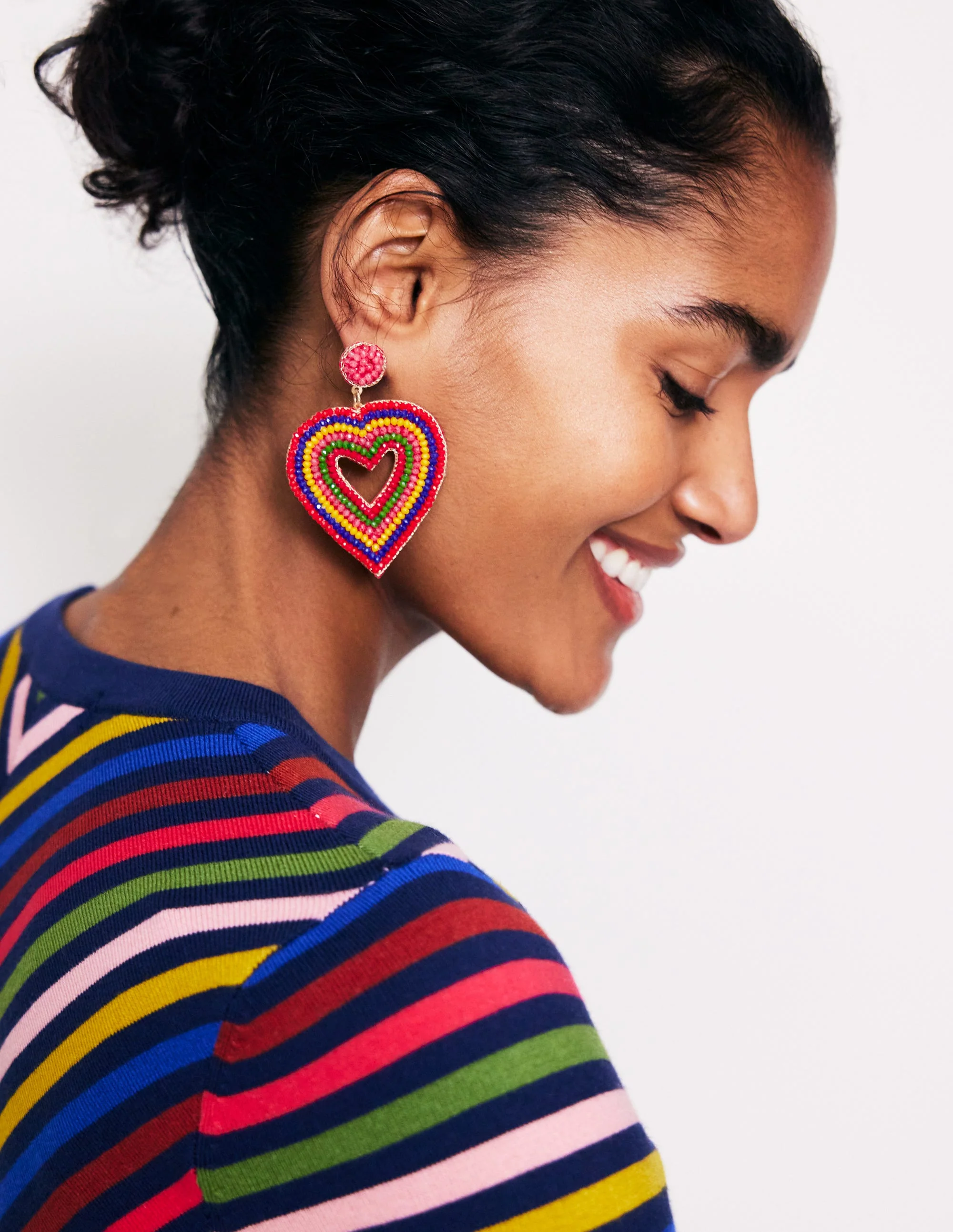 Novelty Beaded Earrings-Heart