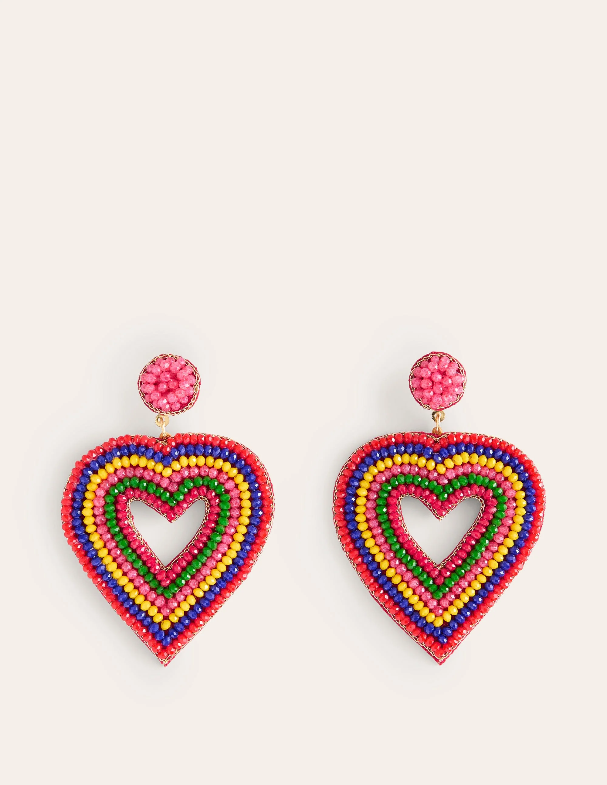Novelty Beaded Earrings-Heart - Image 2