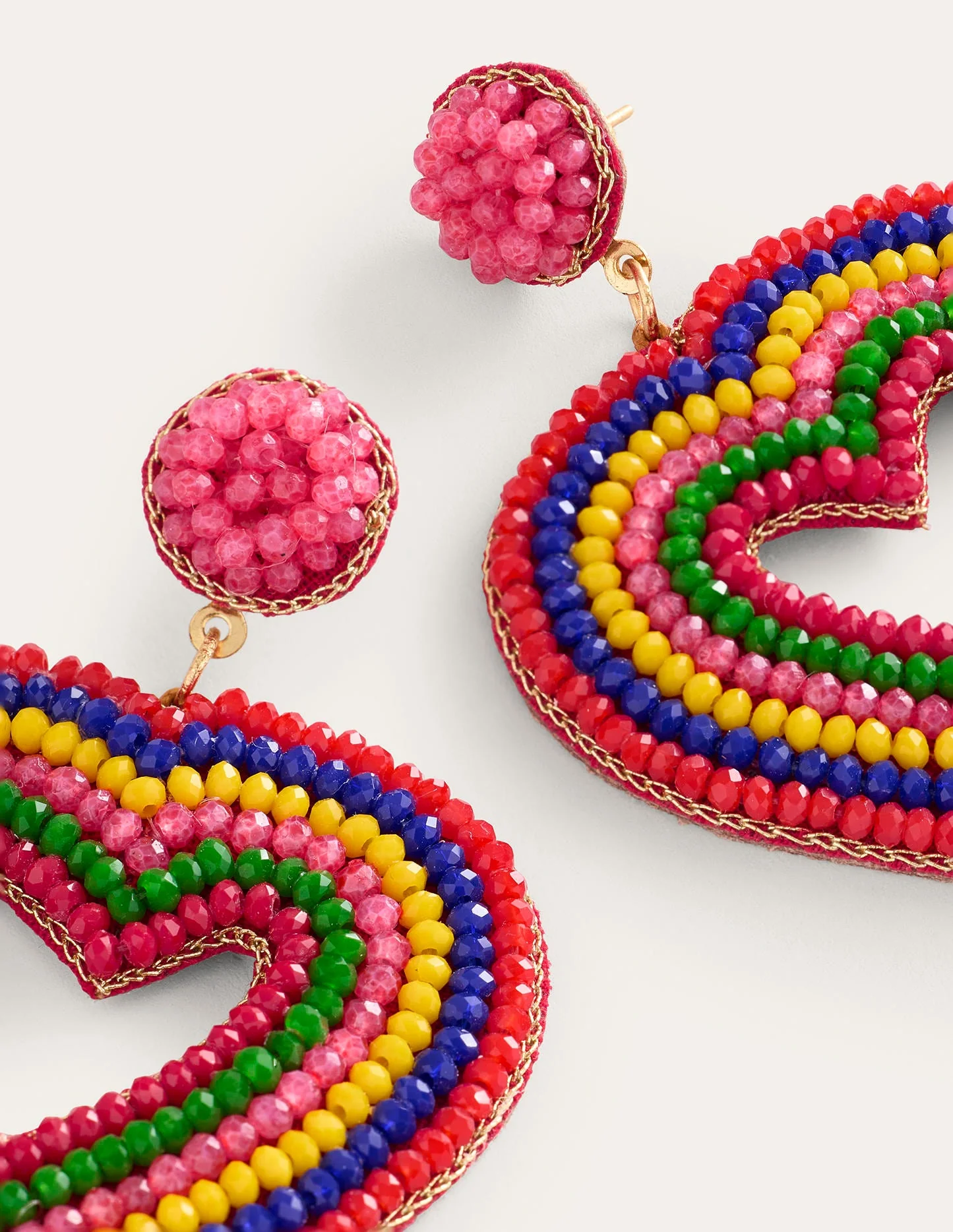 Novelty Beaded Earrings-Heart - Image 4