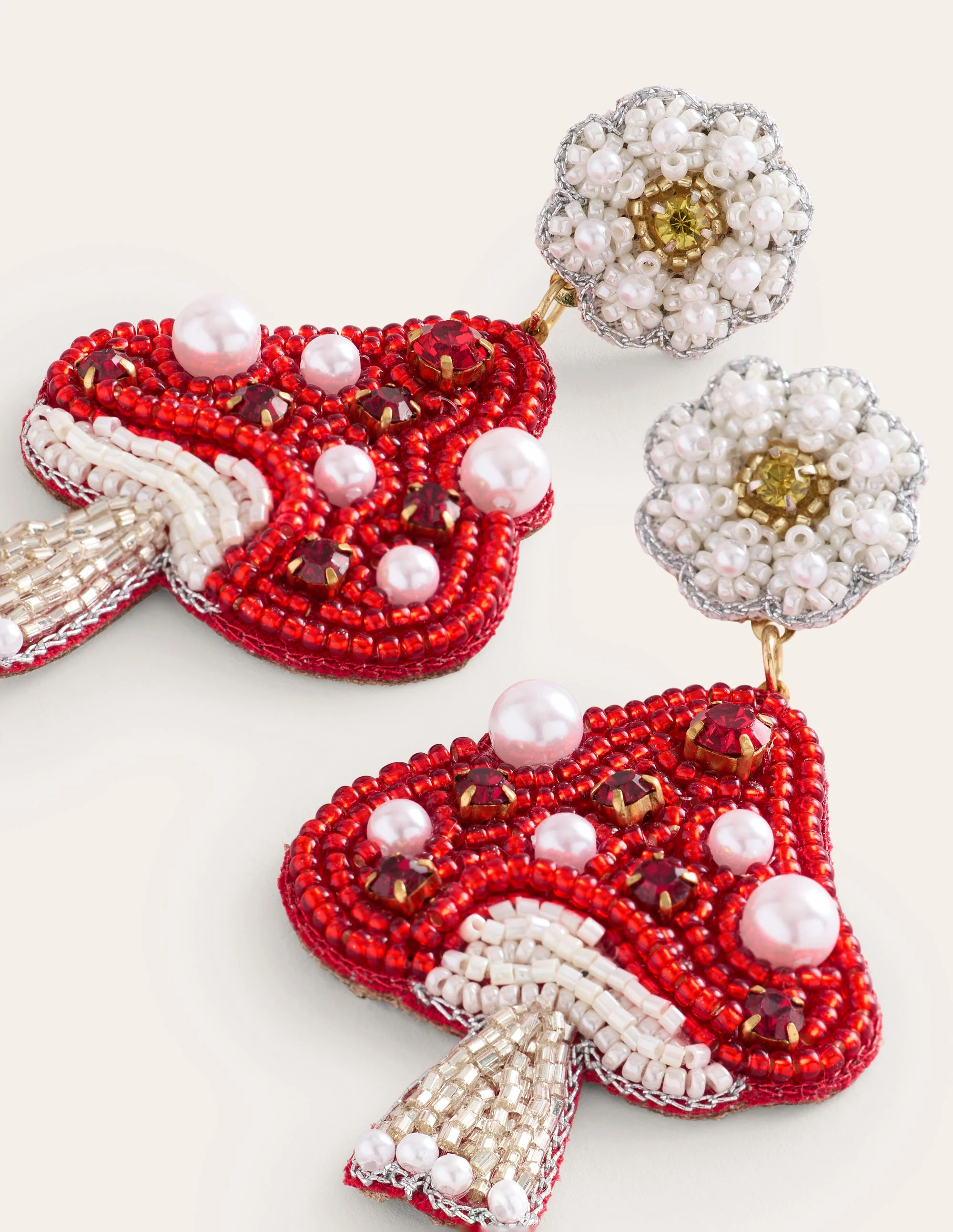 Novelty Beaded Earrings-Mushroom - Image 3