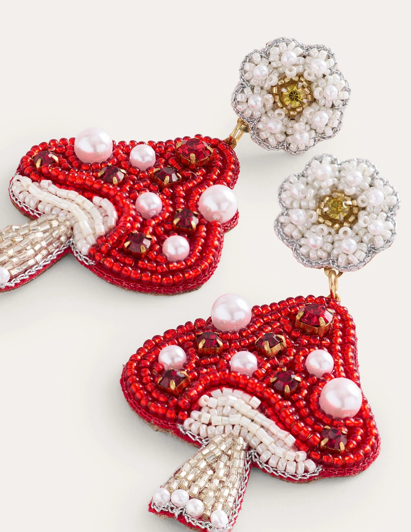 Novelty Beaded Earrings-Mushroom - Image 4