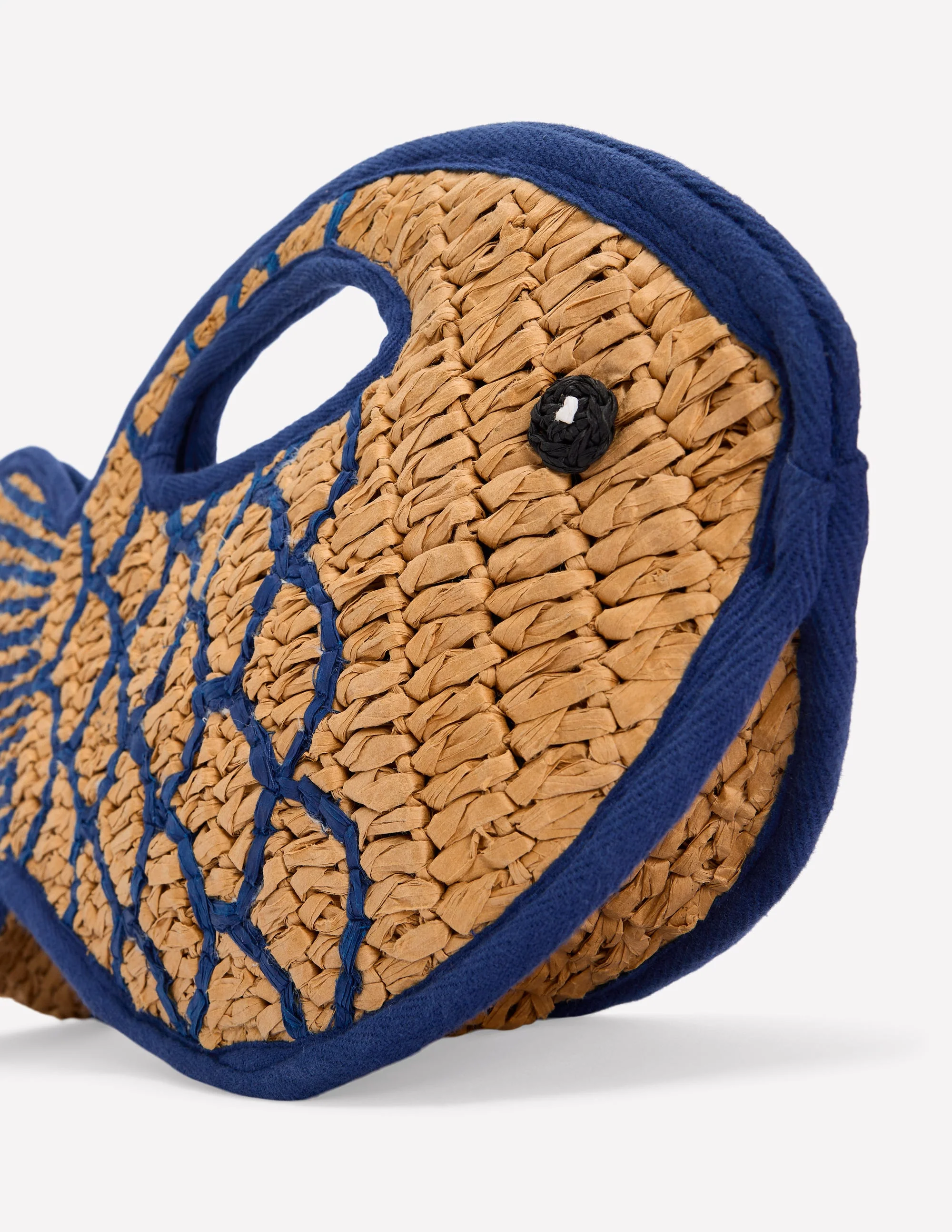 Novelty Fish Clutch-Natural/Bright Blue - Image 4