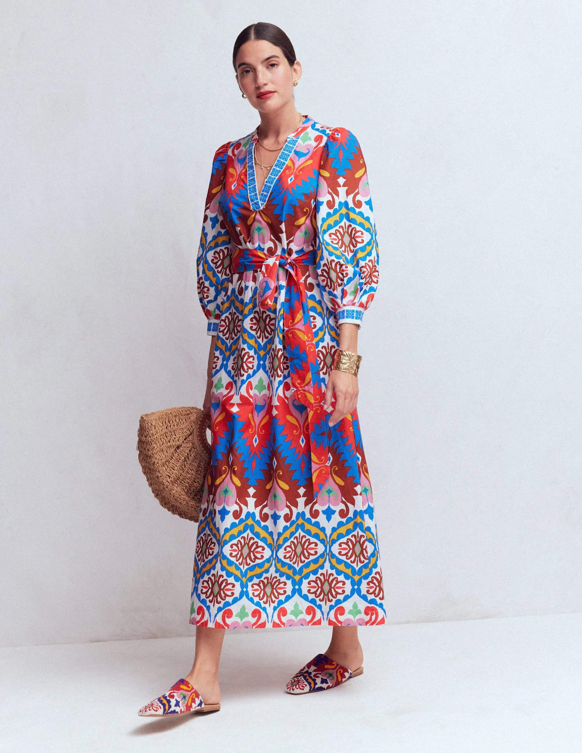 Octavia Cotton Dress-Multi Ikat Dream - Image 6