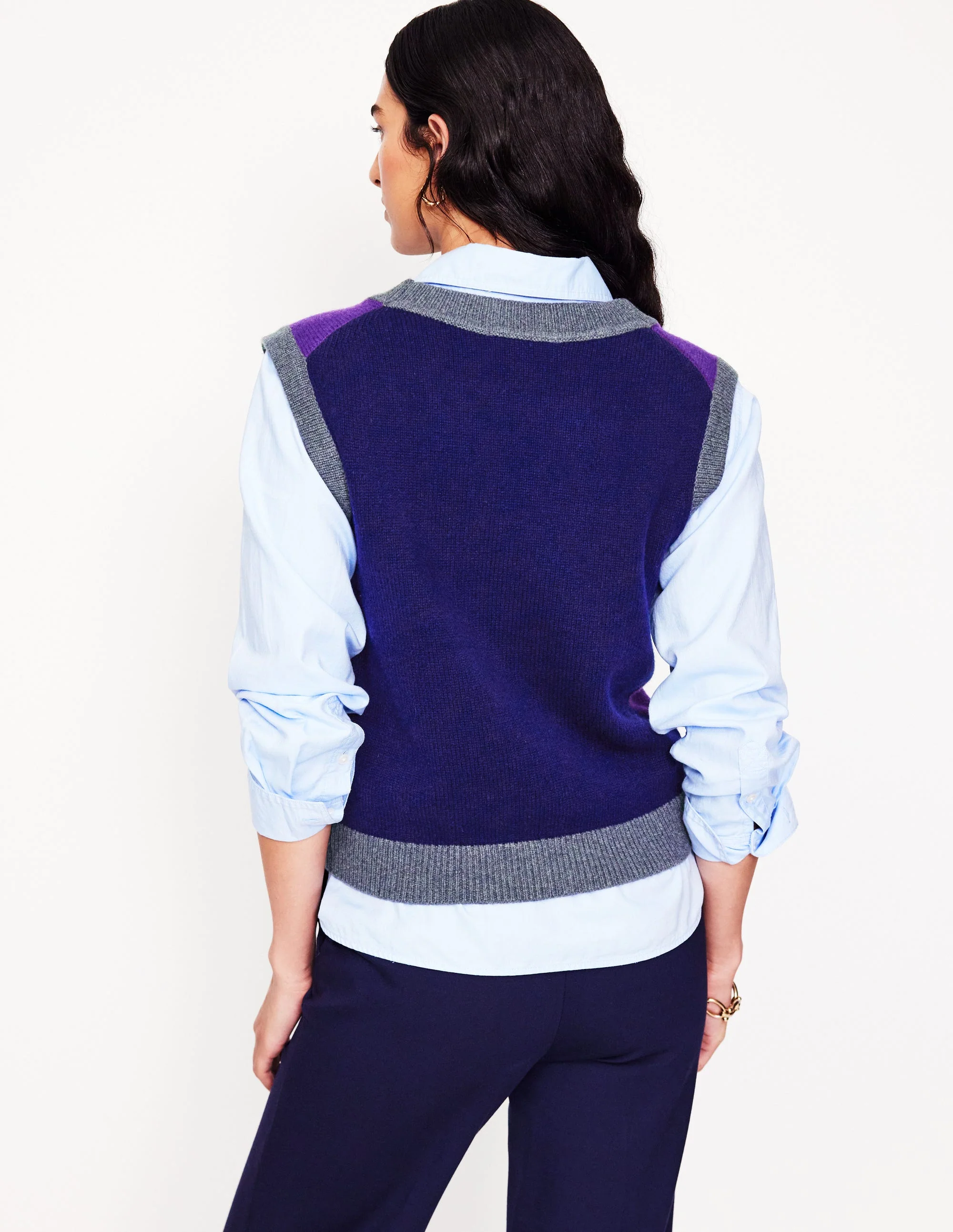 Olivia Merino Tank-Ameythyst Purple, Colourblock - Image 3