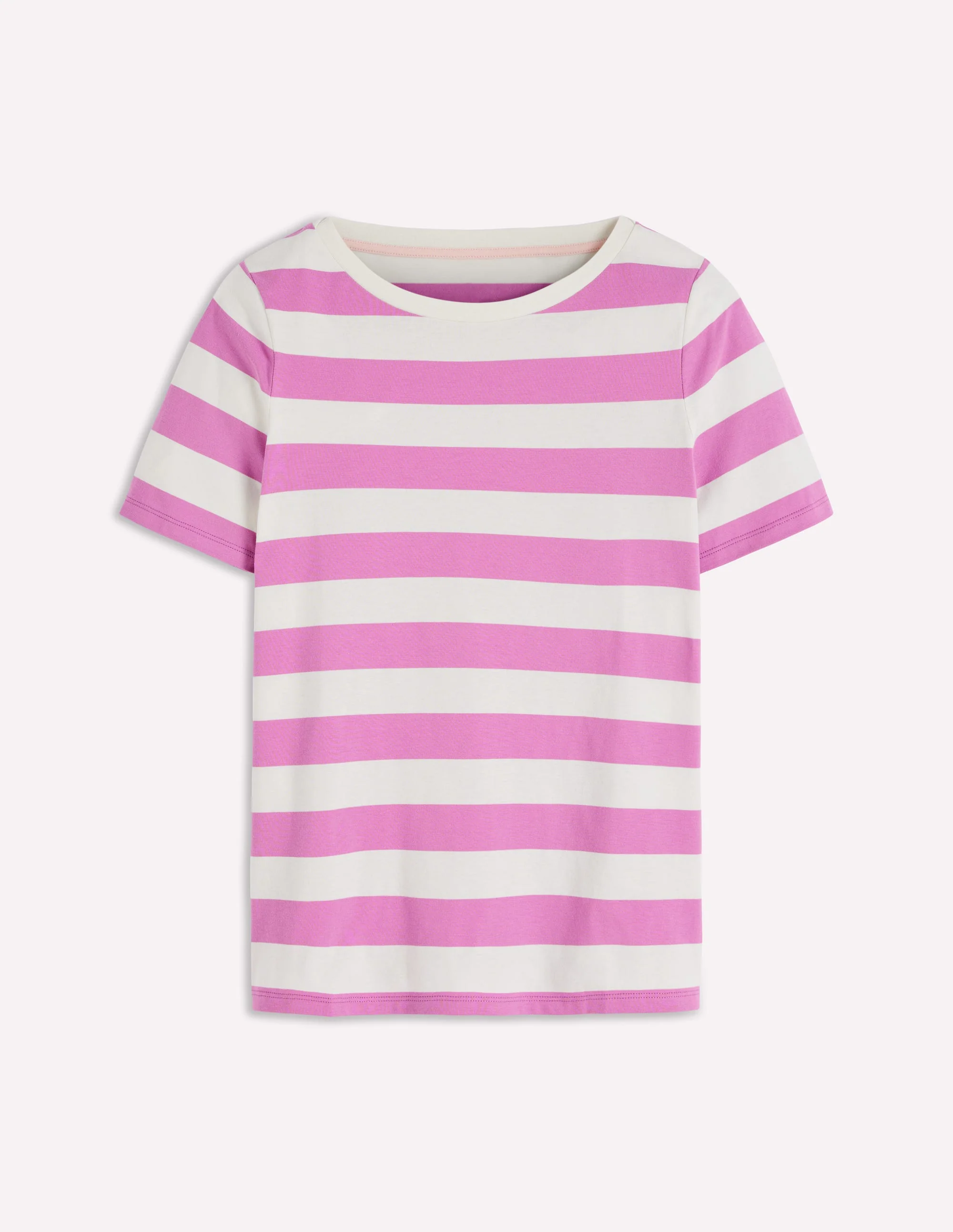 Olivia Short Sleeve Breton-Clover Purple and Ivory Stripe - Image 6