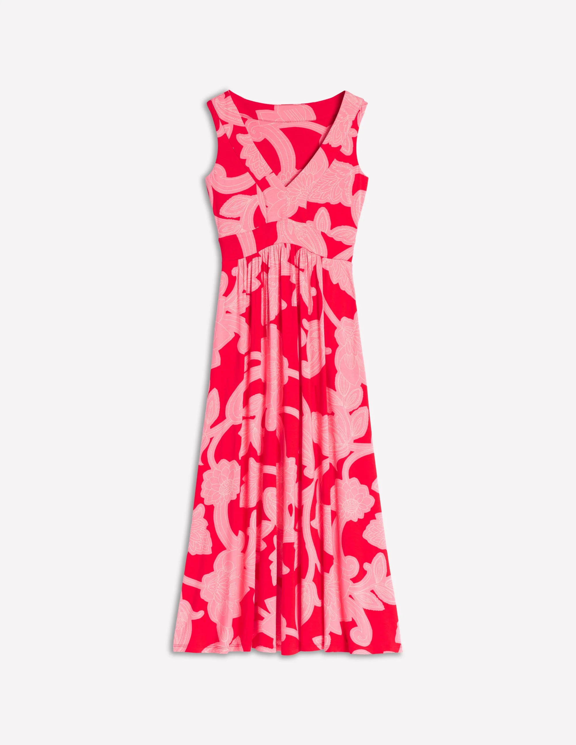Olympia Jersey Maxi Dress-Poppy Red, Paisley Whirl - Image 5