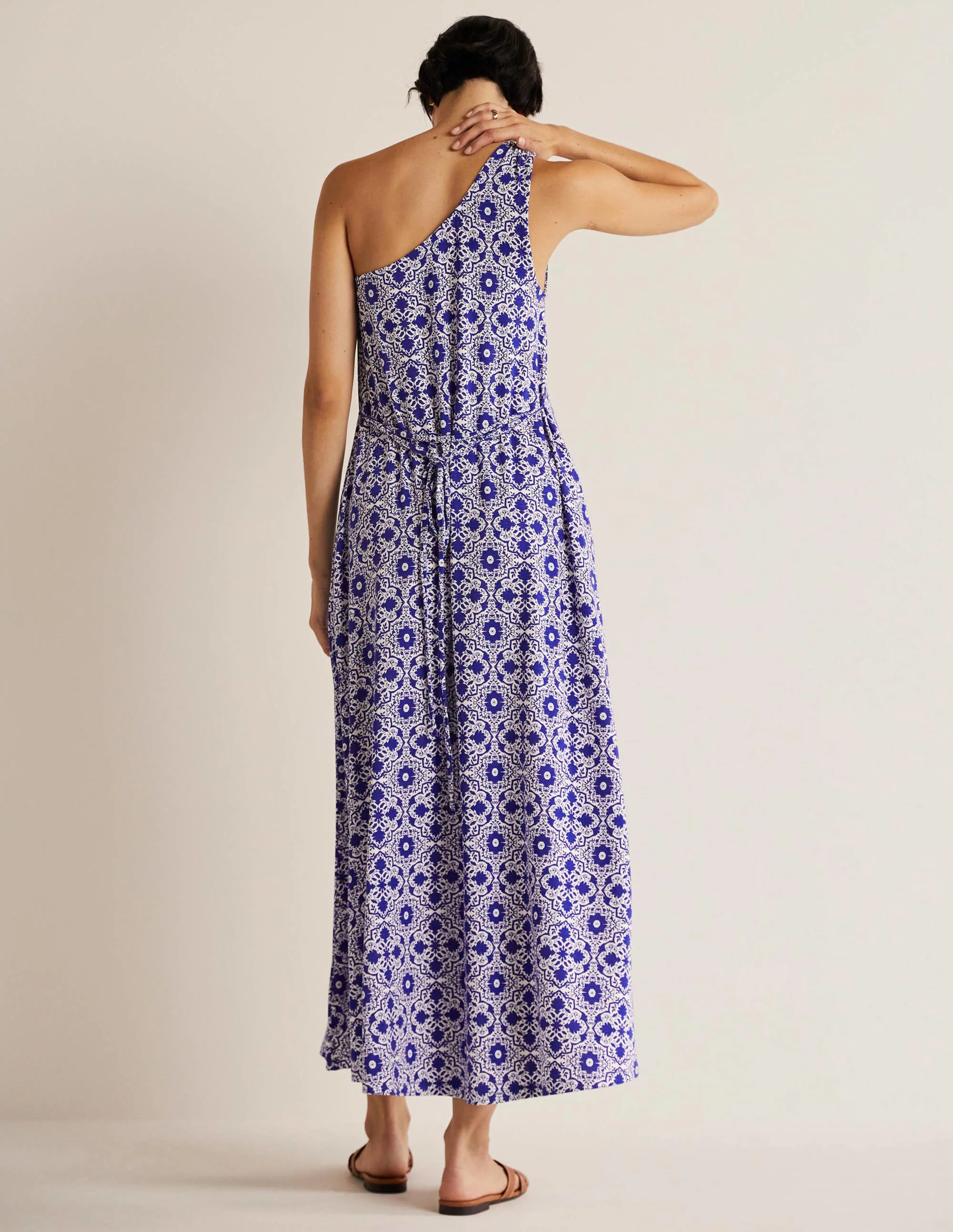 One Shoulder Jersey Midi Dress-Atlantic Ocean, Bloomsbury - Image 6