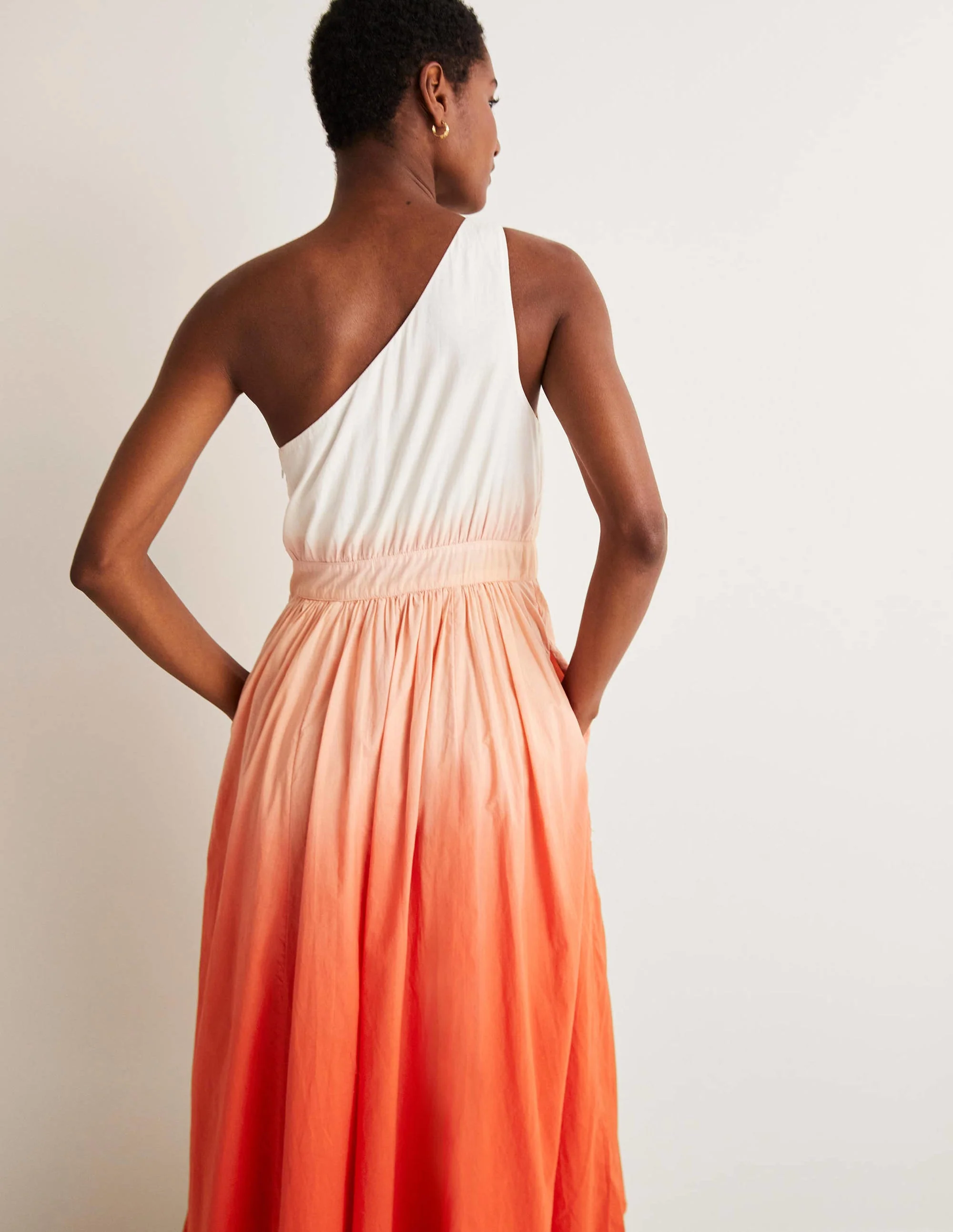 One Shoulder Midi Dress-Firecracker Dip Dye - Image 3