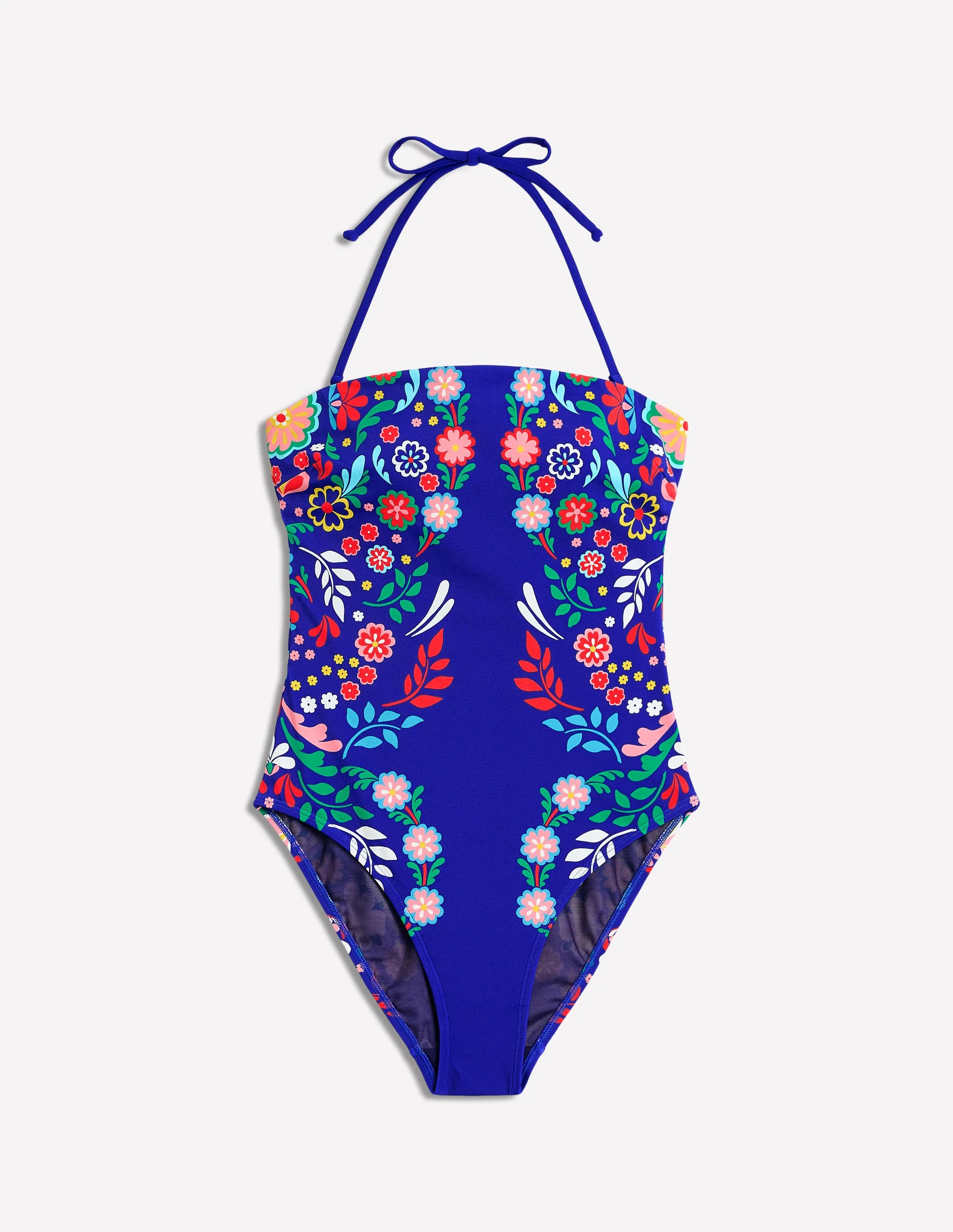 Paros Bandeau Swimsuit-Blue, Structured Meadow - Image 6