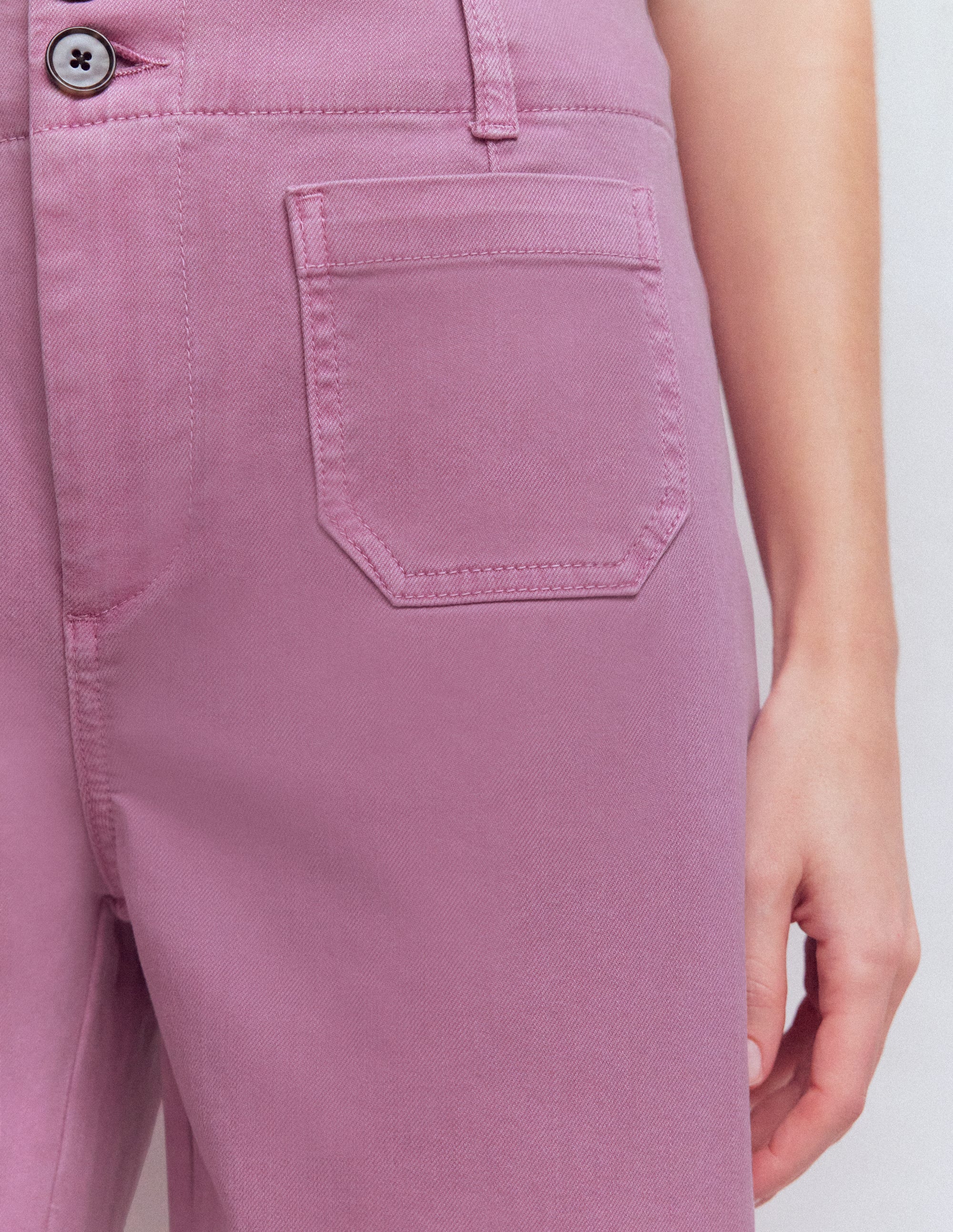 Patch Pocket Cropped Pants-Clover Purple - Image 5
