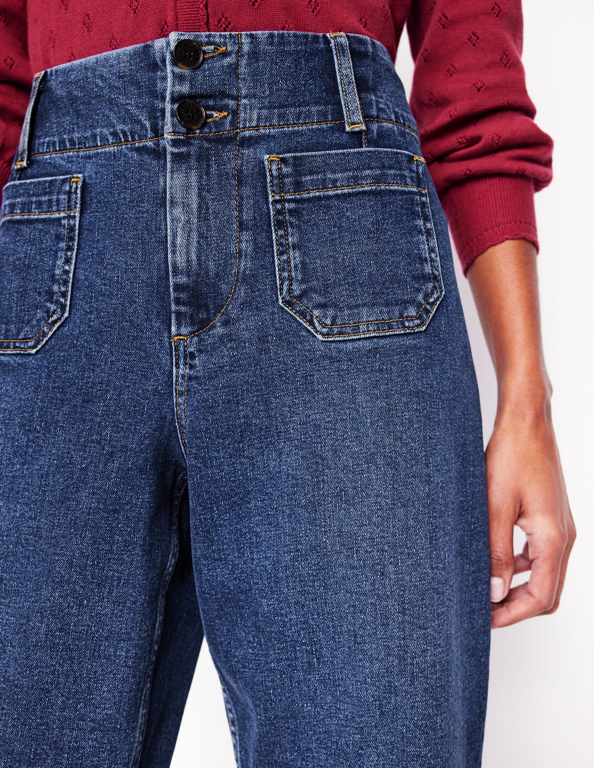 Patch Pocket Cropped Pants-Mid Vintage - Image 2