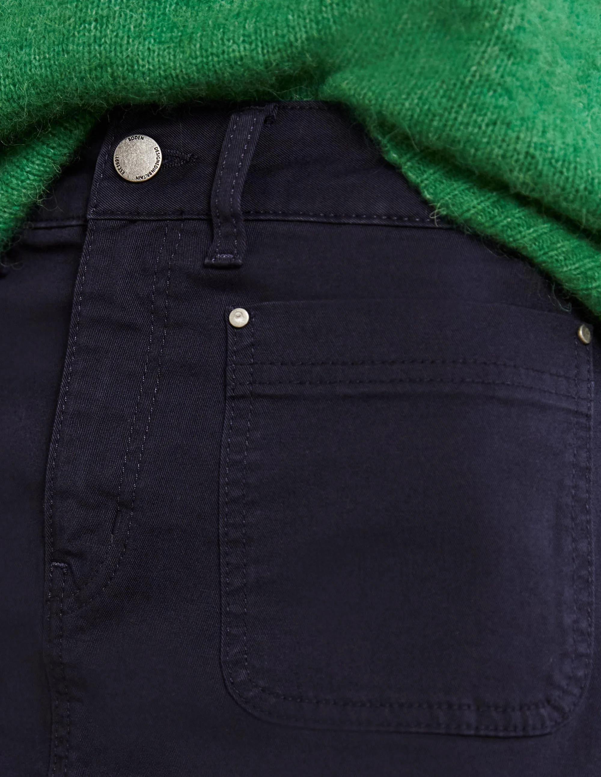 Patch Pocket Skirt-Navy - Image 2
