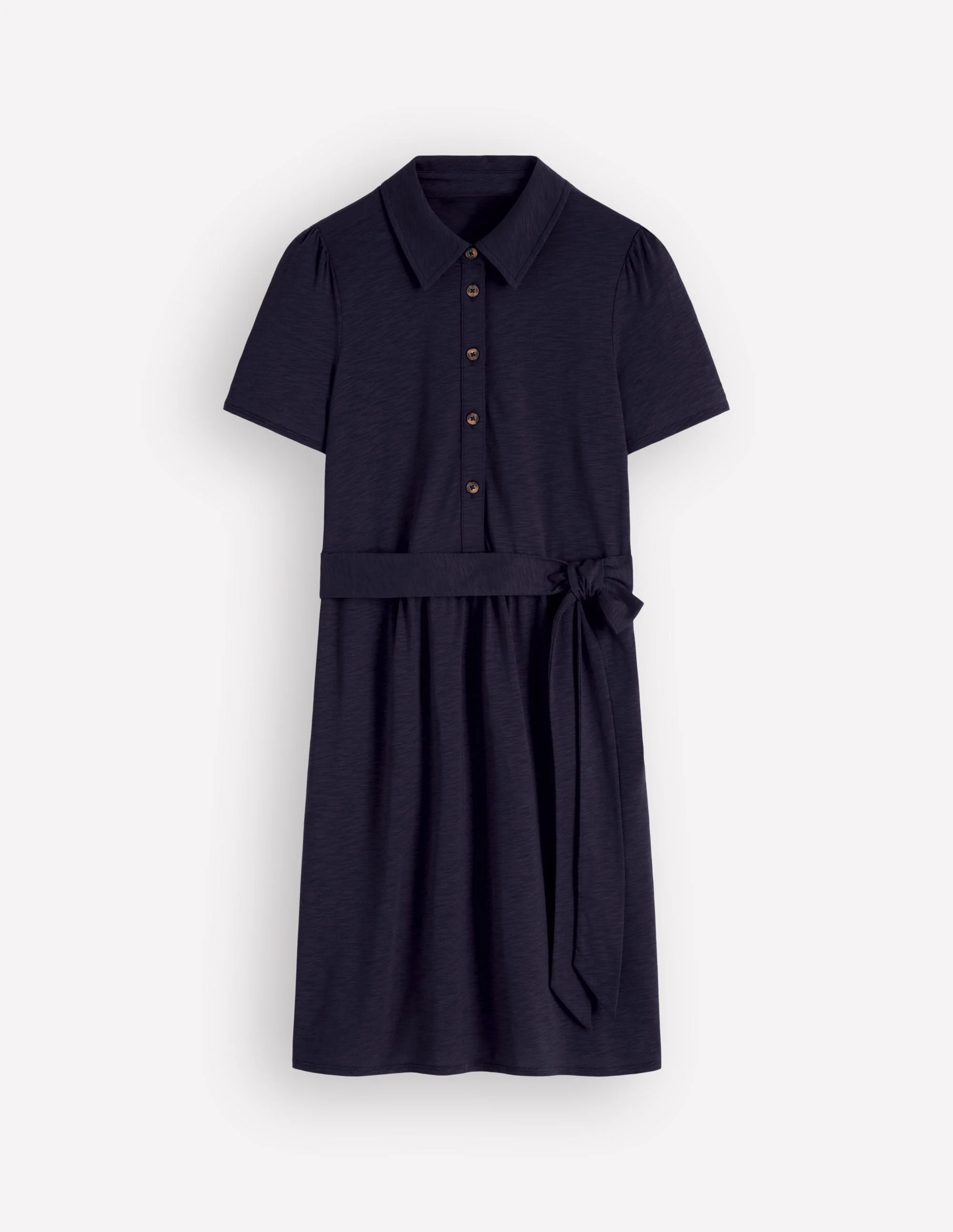 Patti Short Jersey Shirt Dress-Navy - Image 7