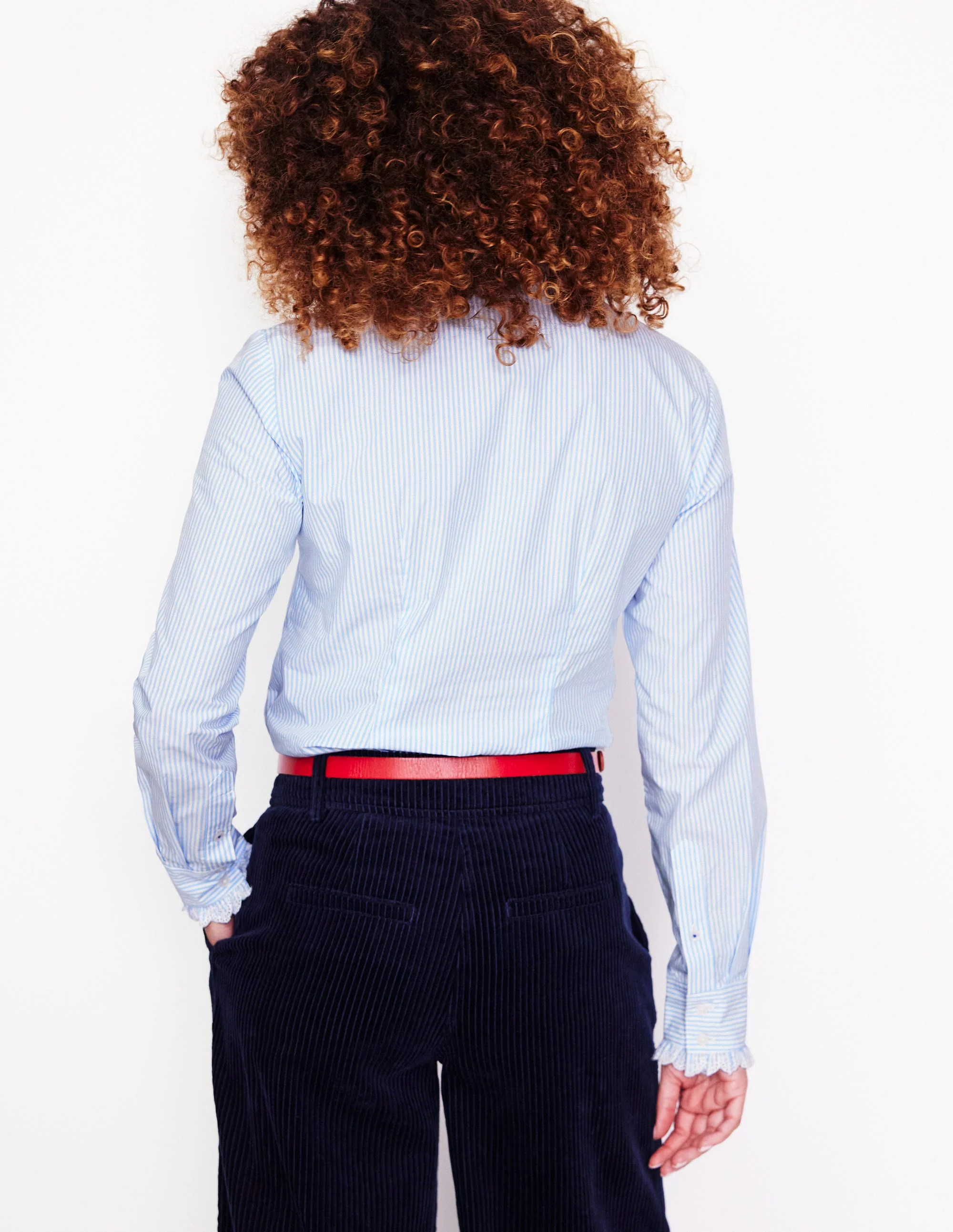 Phoebe Shirt-Blue, Ivory Stripe - Image 3