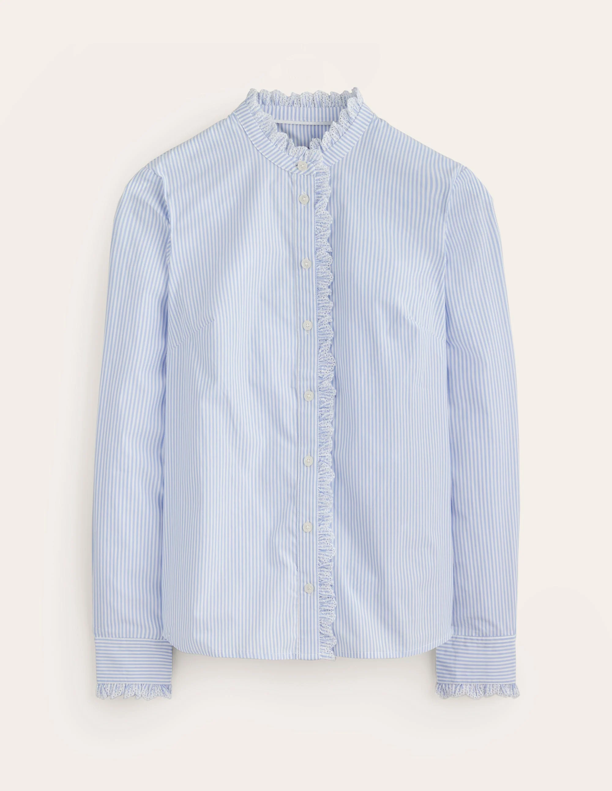 Phoebe Shirt-Blue, Ivory Stripe - Image 5