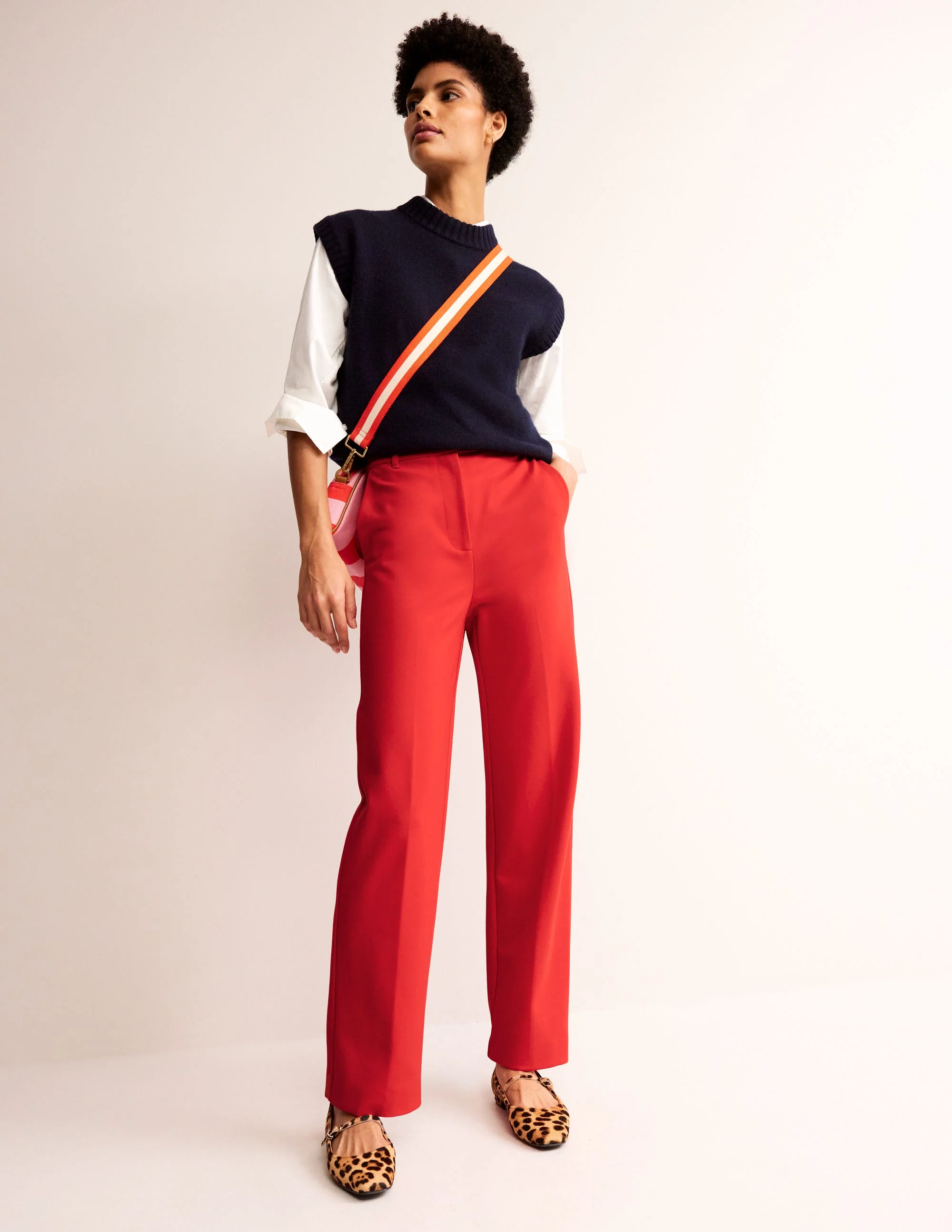 Pimlico Ponte Pants-Hot Pepper