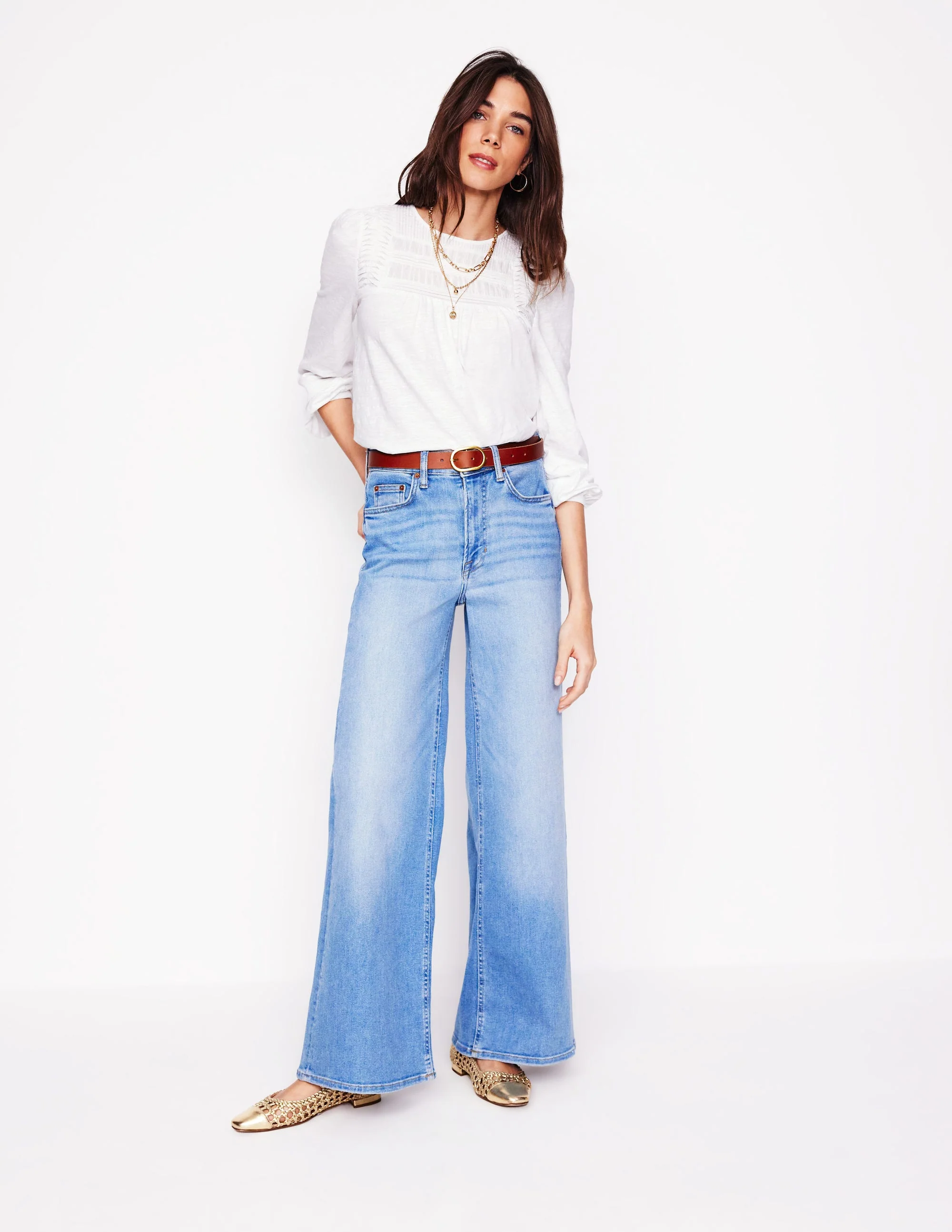 Pintuck Yoke Top-White - Image 4