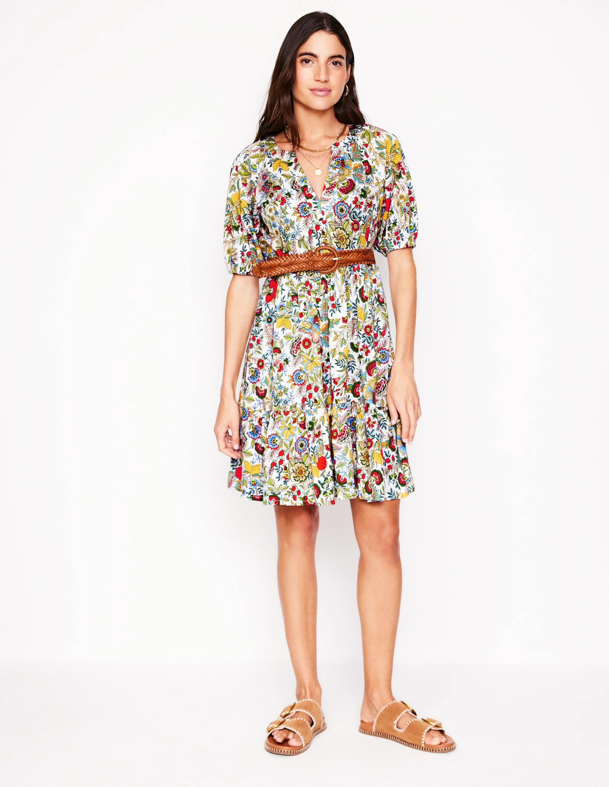 Piper Short Jersey Dress-Multi, Citrus Vine - Image 4