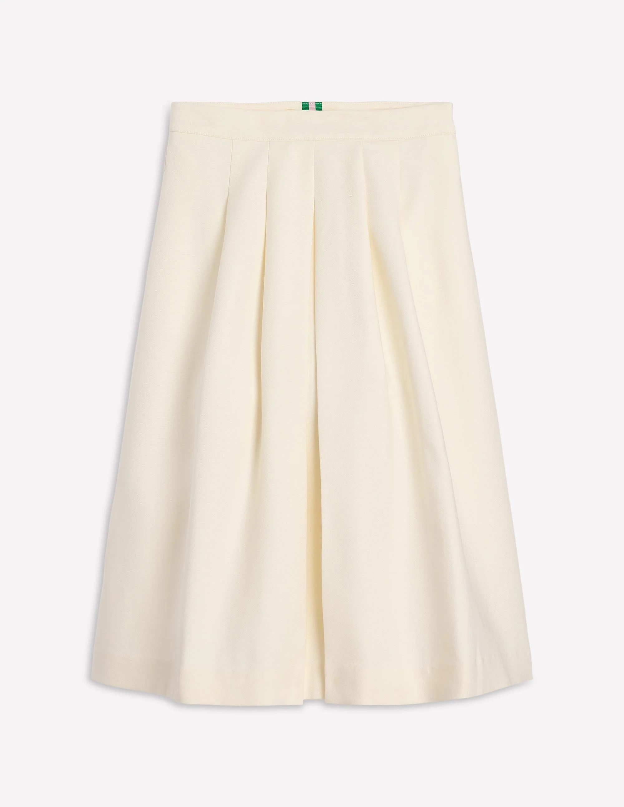 Pleat Detail Midi Skirt-Ivory - Image 6