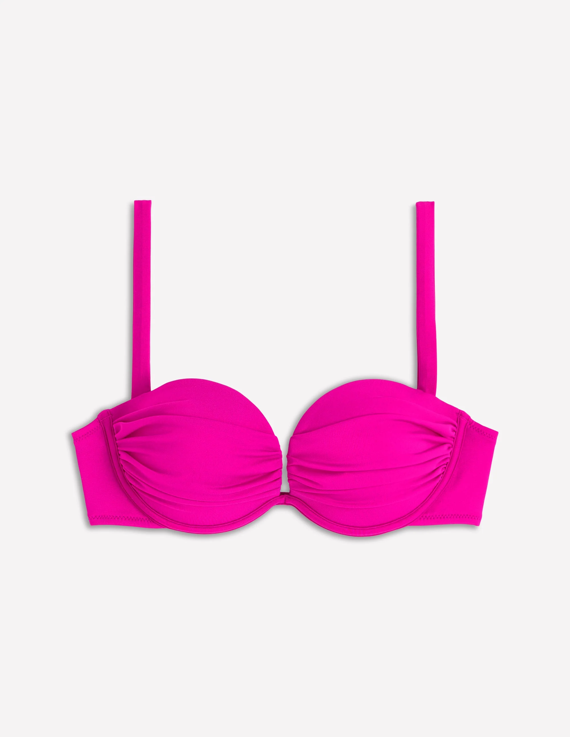 Pleated Cup Bikini Top-Bright Fuchsia - Image 6