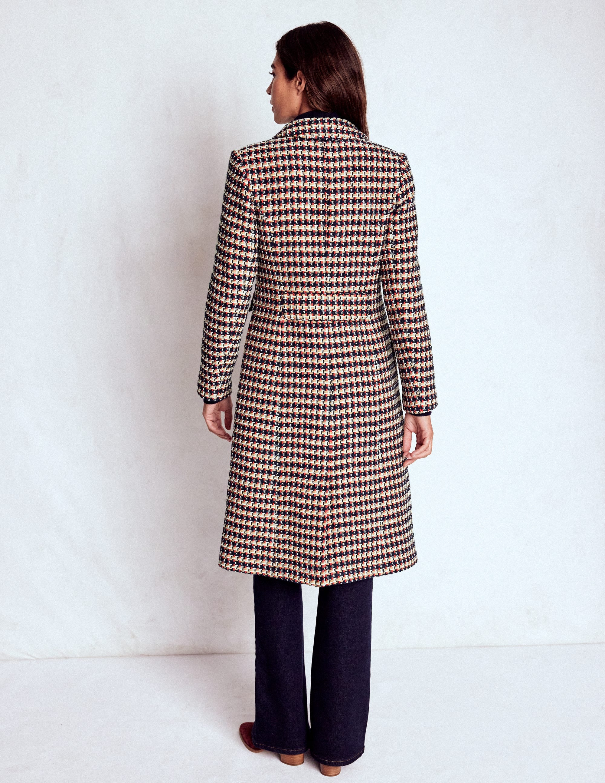Pocket Detail Coat-Camel, Navy Red - Image 3