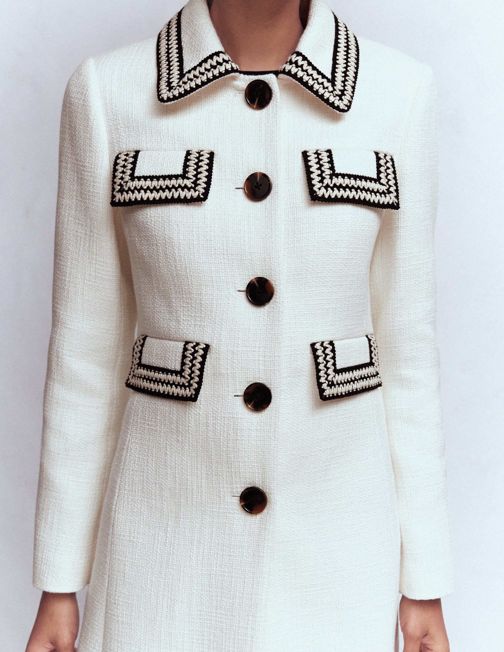 Pocket Detail Coat-Ivory - Image 2