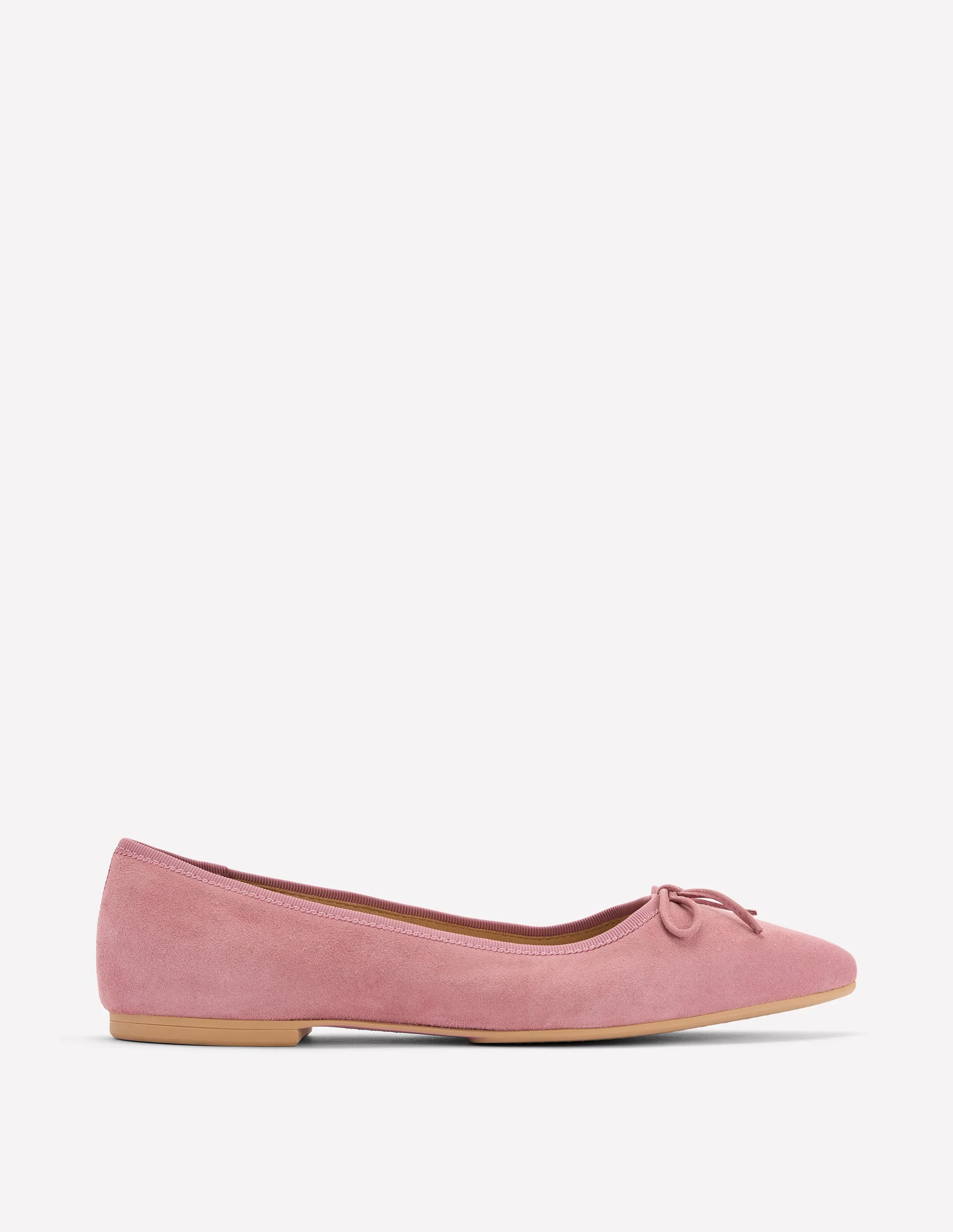 Point Flexi Sole Flats-Pink Suede
