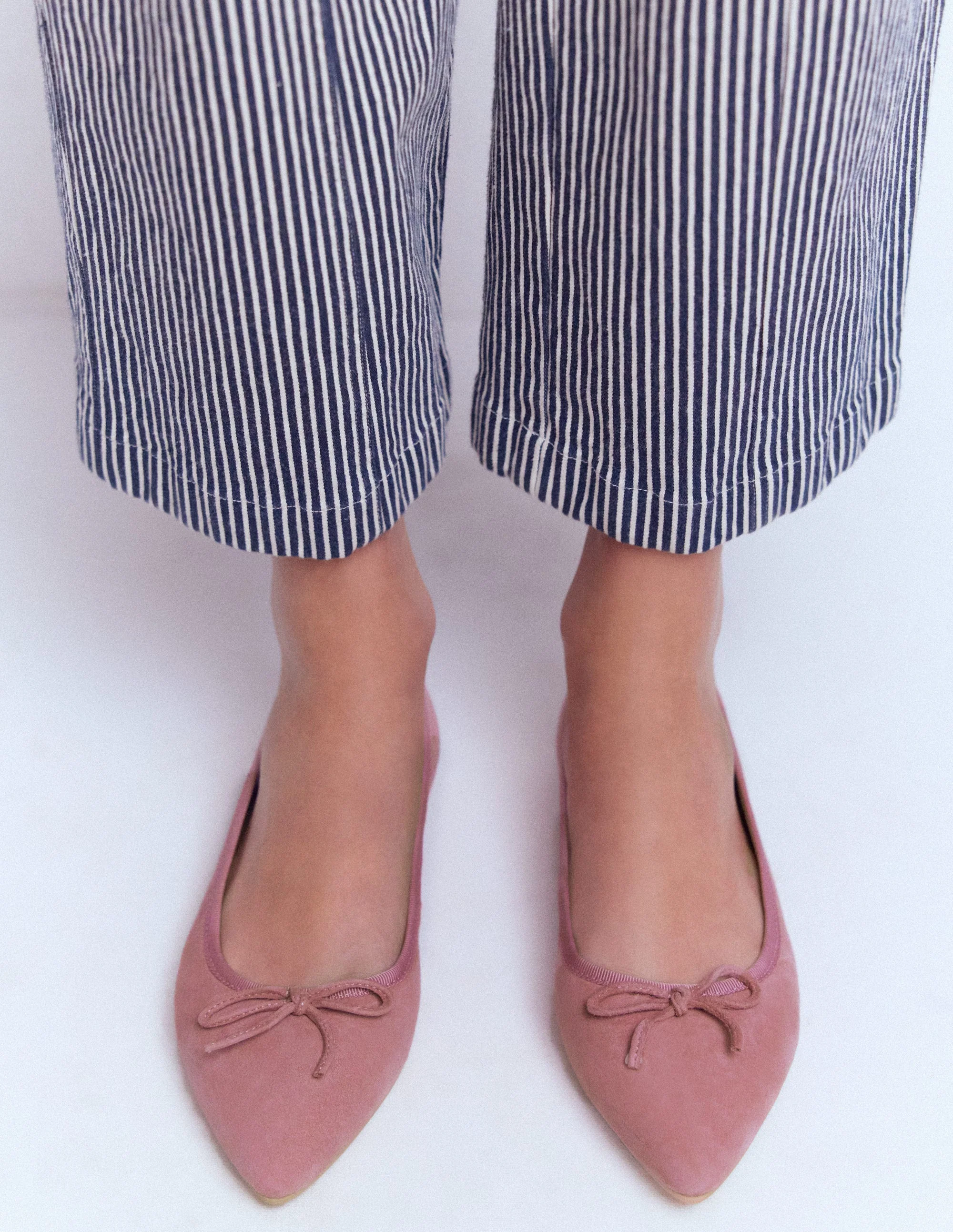 Point Flexi Sole Flats-Pink Suede - Image 2